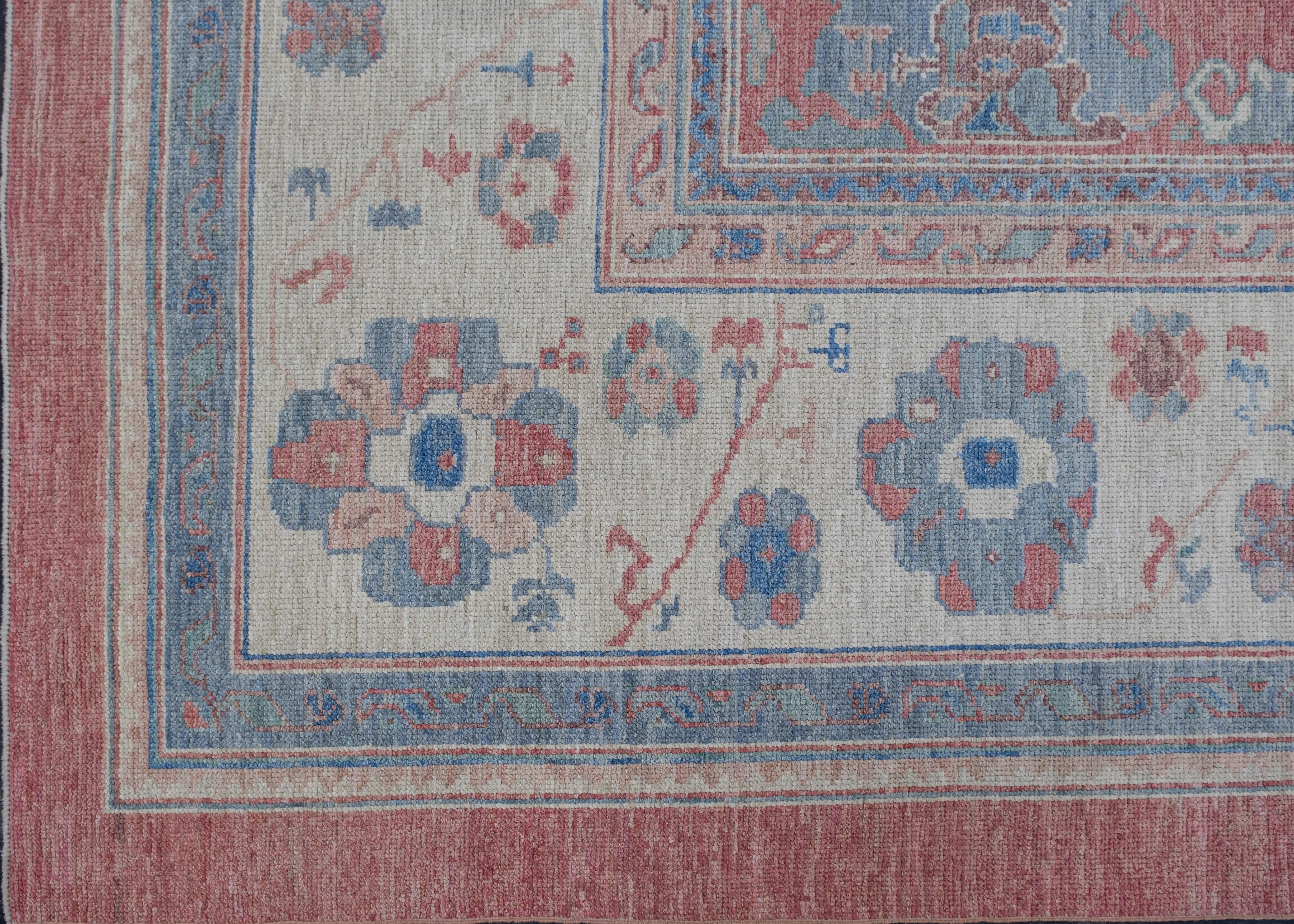 Oushak Rugs Orientale Annodato a Mano Turco Oushak 9'10