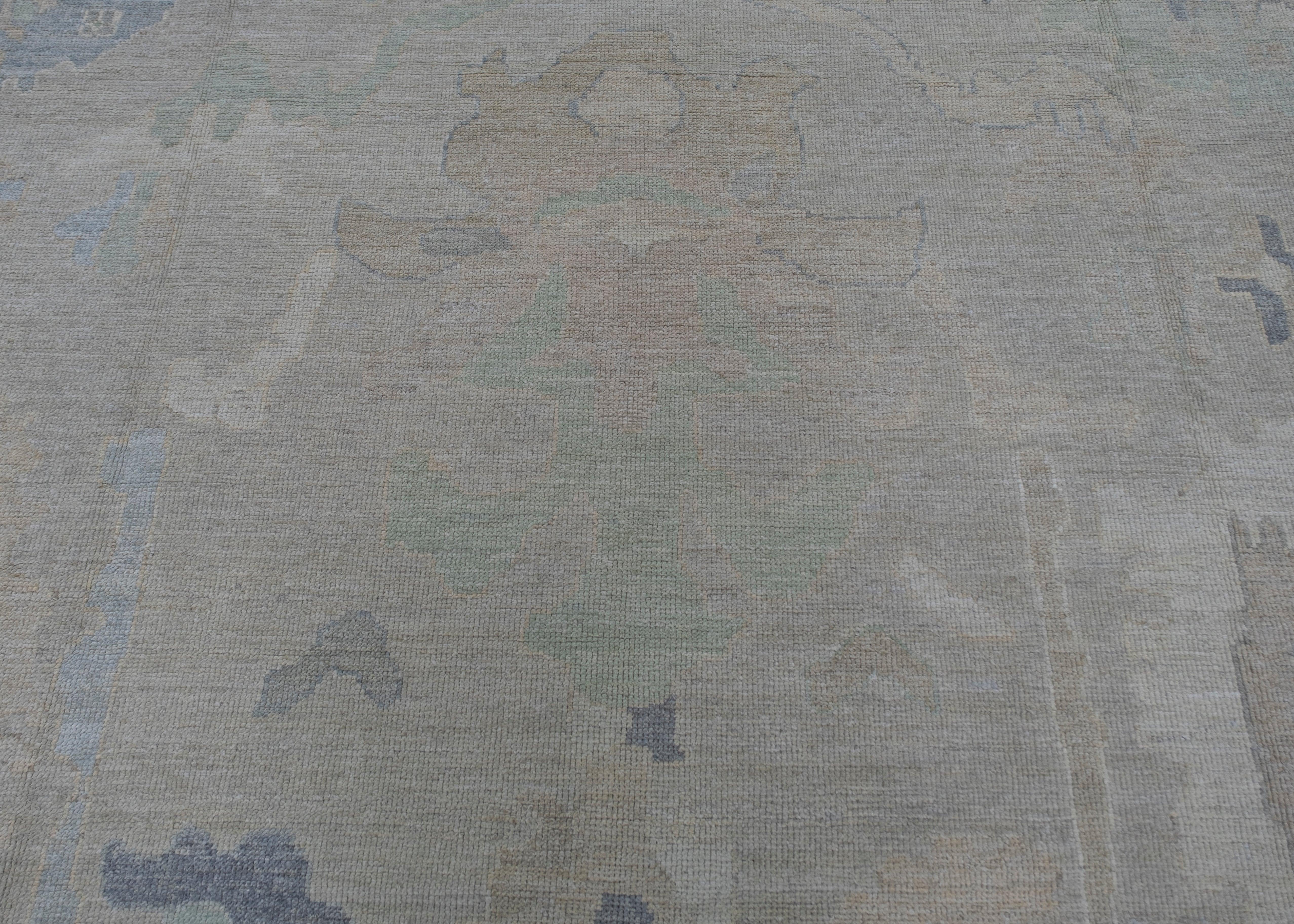 Contemporary Turkish Oushak Rug 12'7