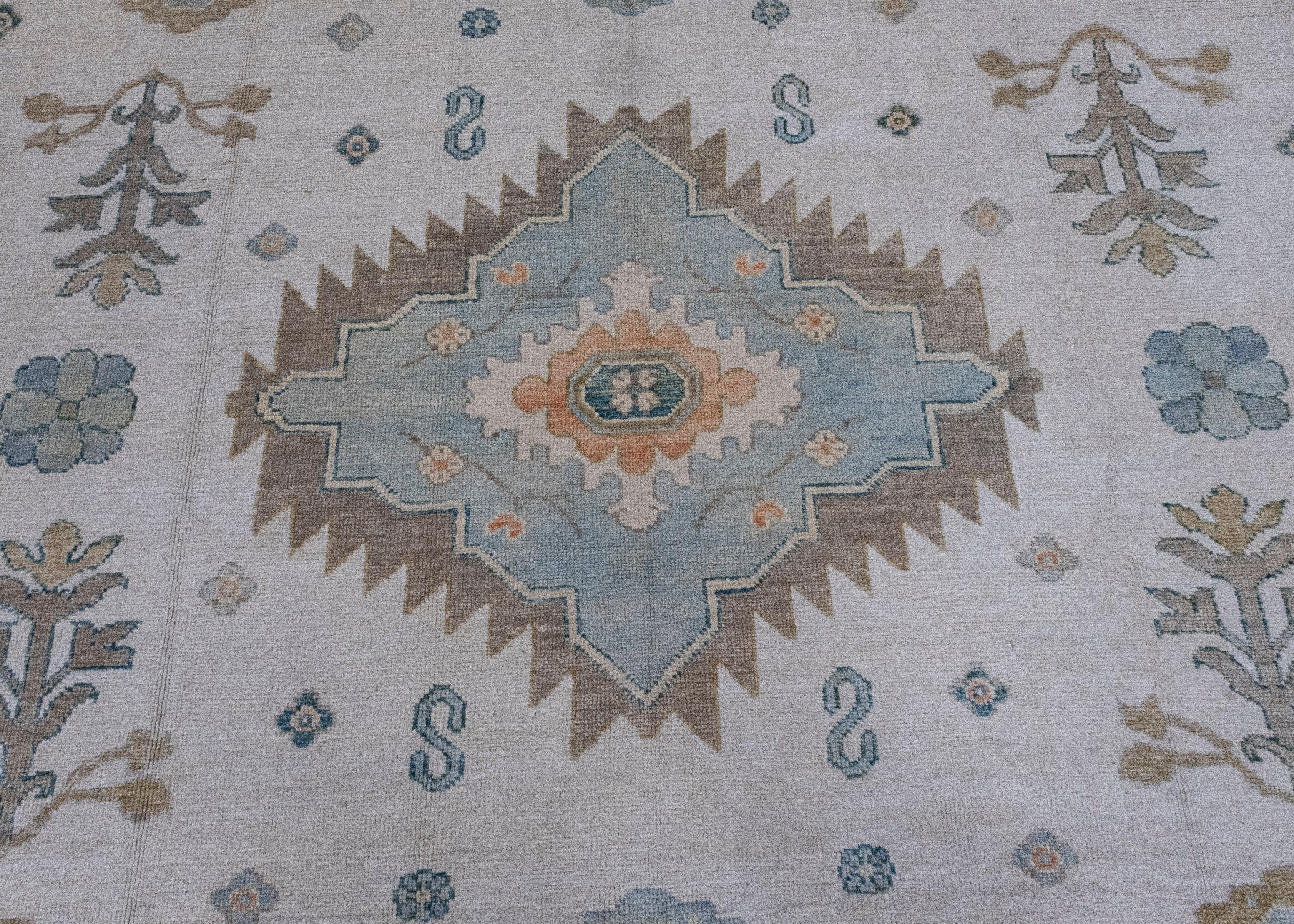 Wool Turkish Oushak Rug 12'7