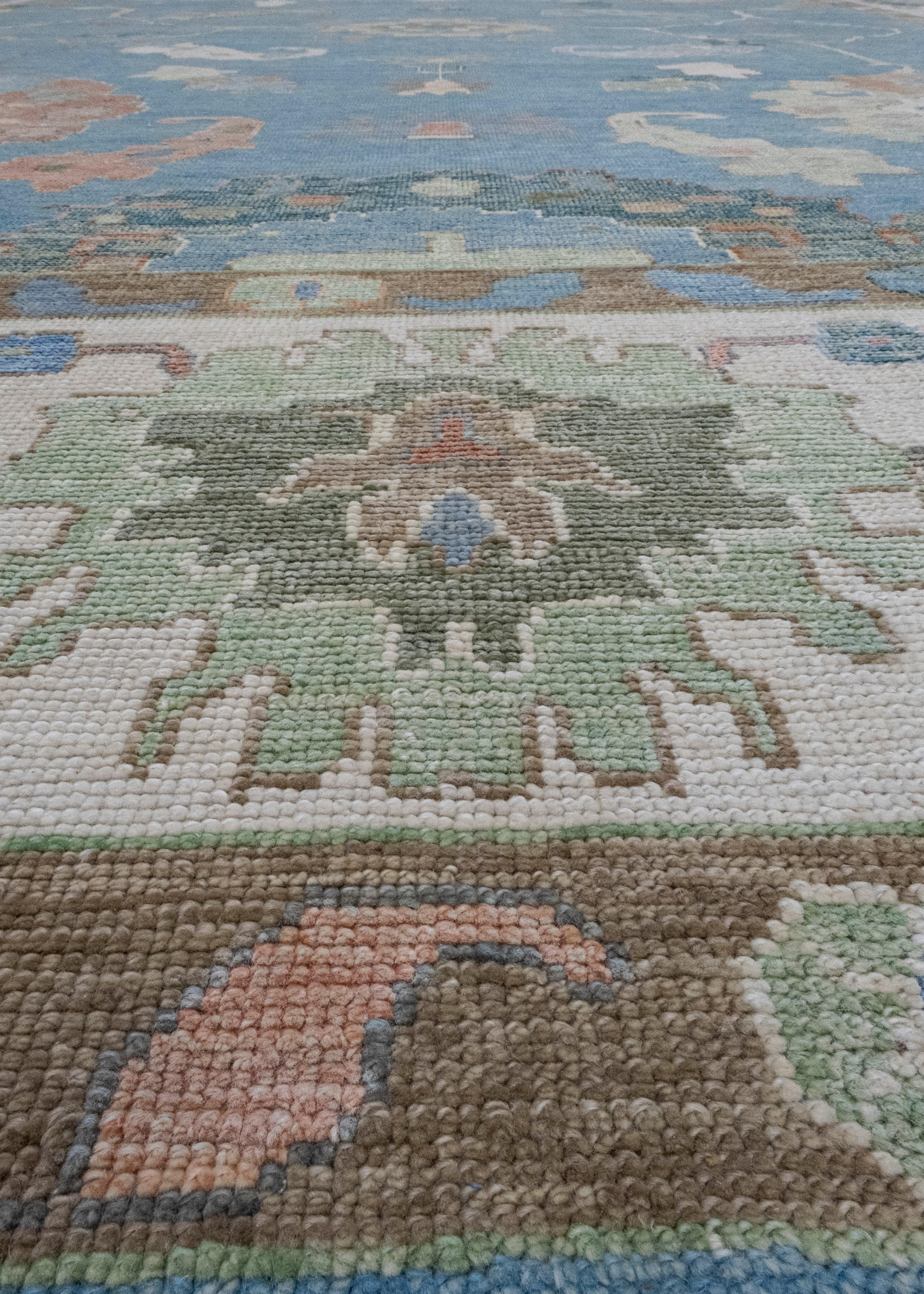 Contemporary Turkish Oushak Rug 12'8