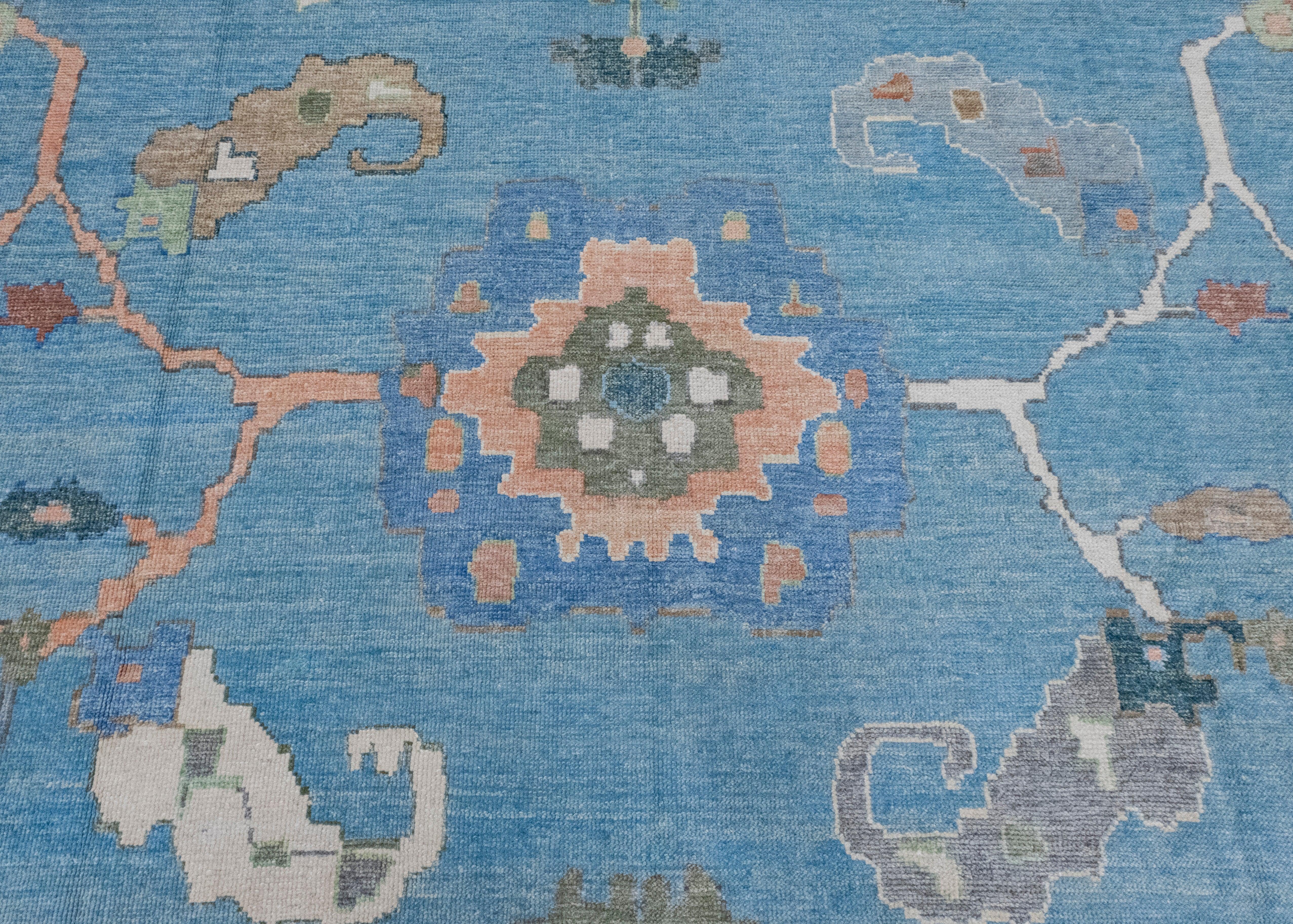 Wool Turkish Oushak Rug 12'8