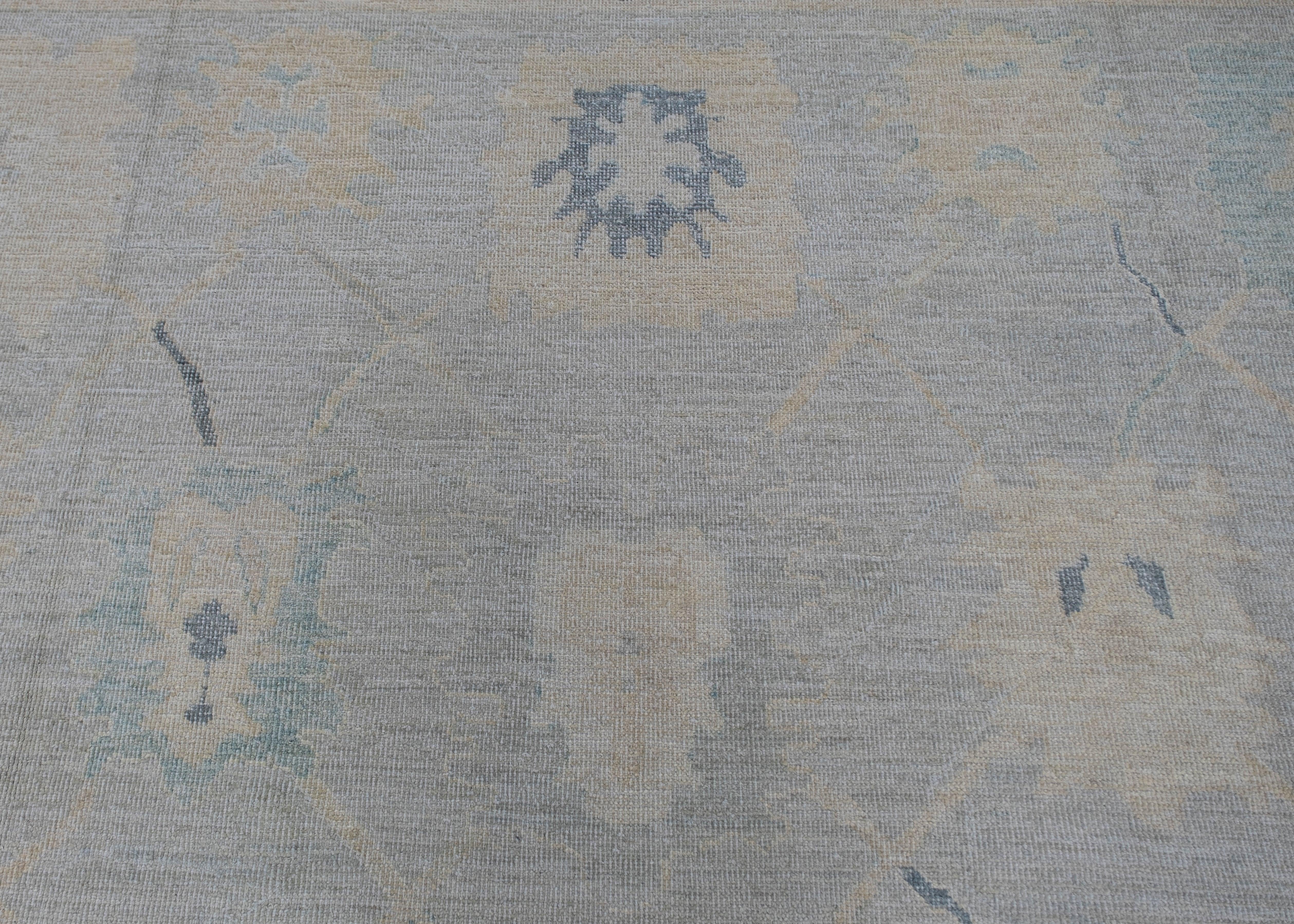 Oushak Rug Oriental Hand Knotted Turkish Oushak 5' x 6'8