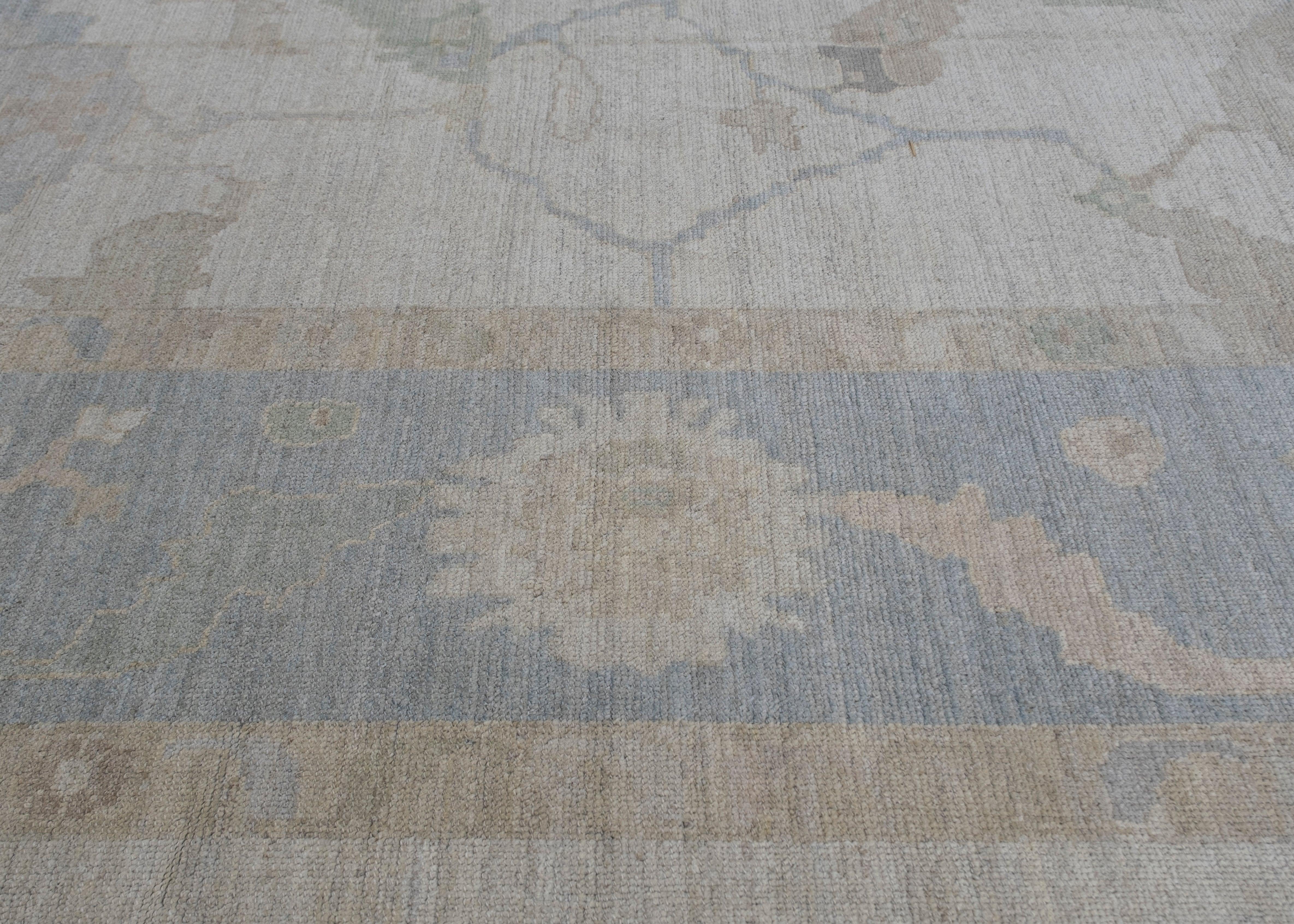 Oushak Rug Oriental Hand Knotted Turkish Oushak 9'10