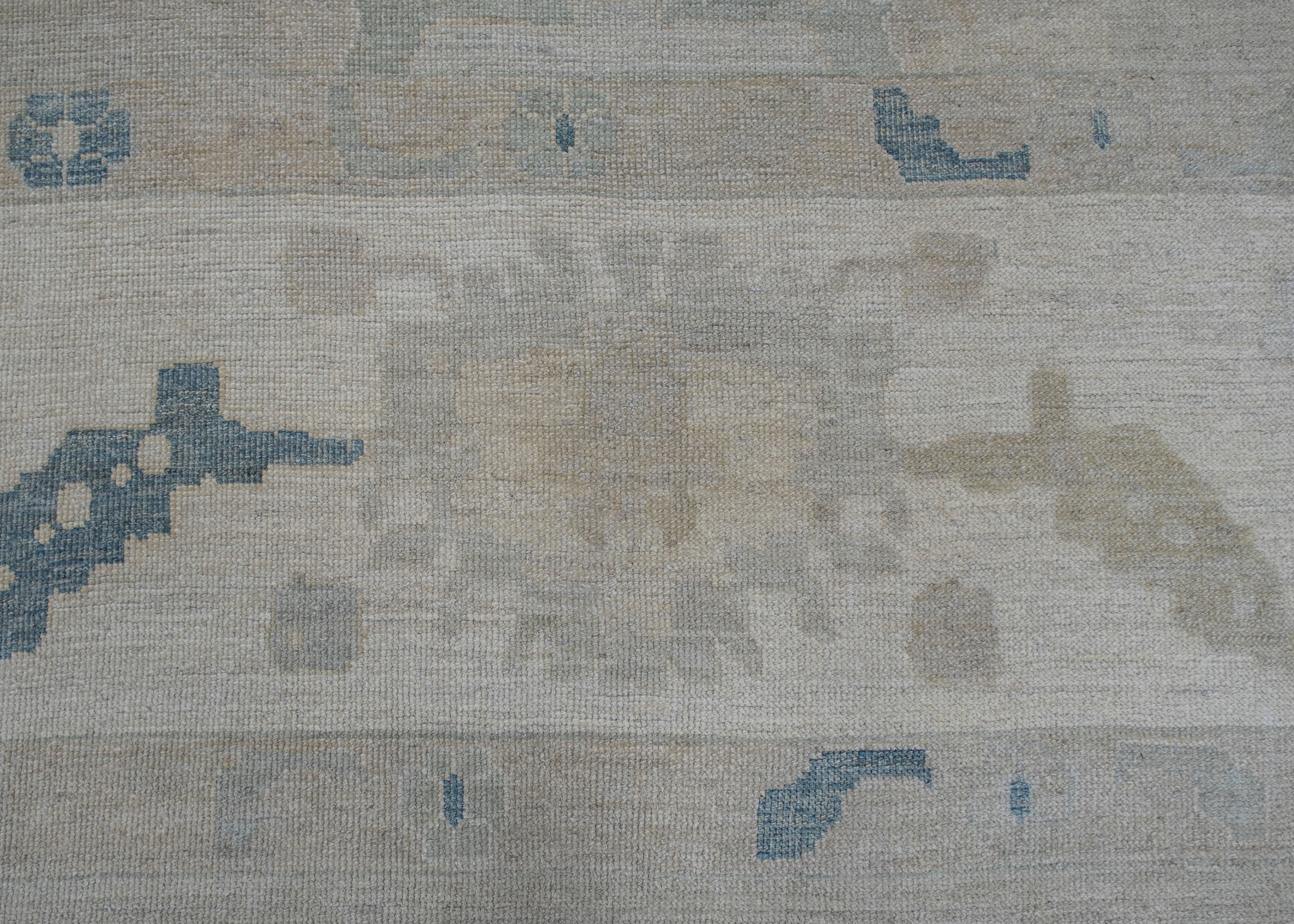 Oushak Rug Oriental Hand Knotted Turkish Oushak 4'10