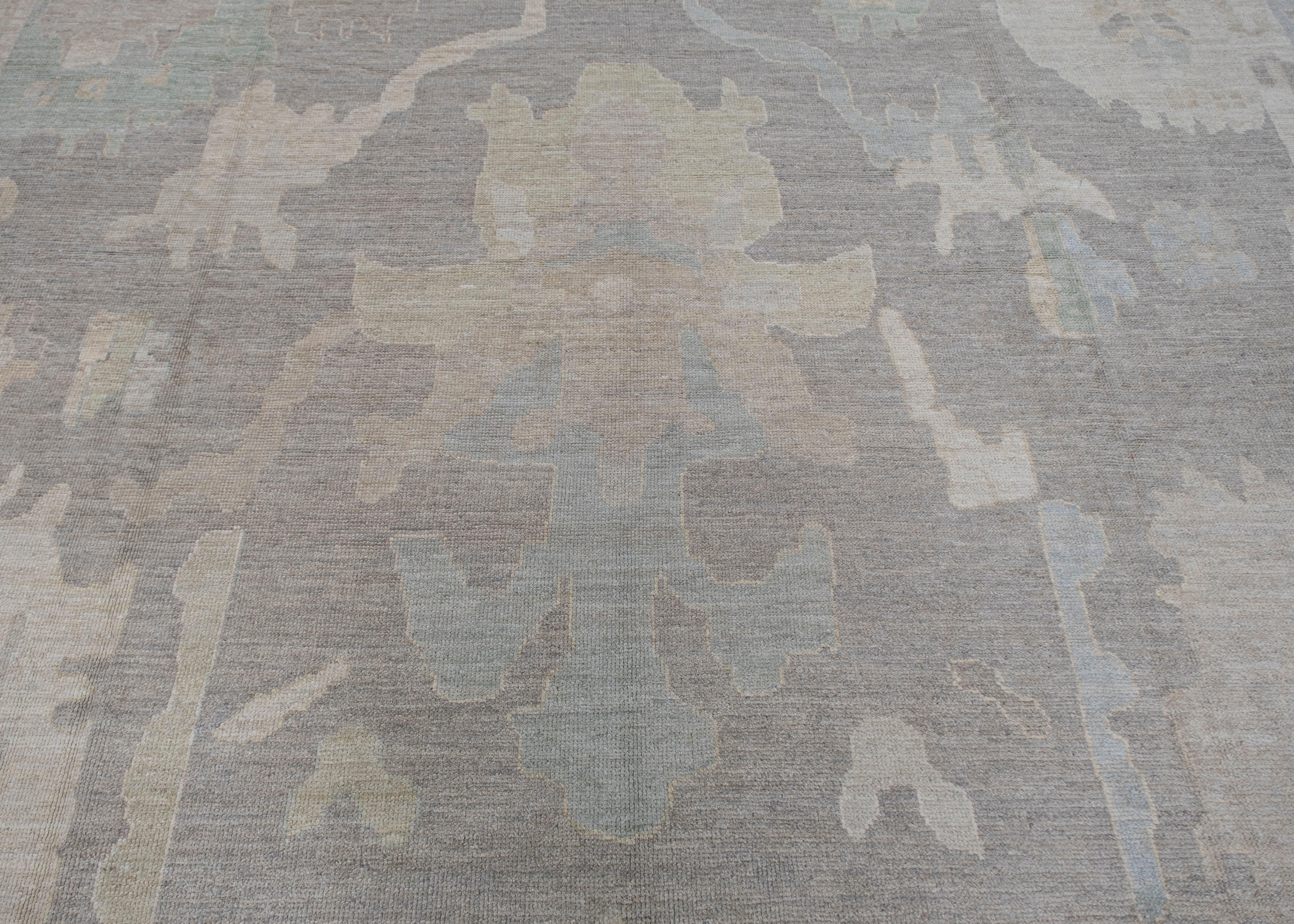 Oushak Rug Oriental Hand Knotted Turkish Oushak 5' x 6'10