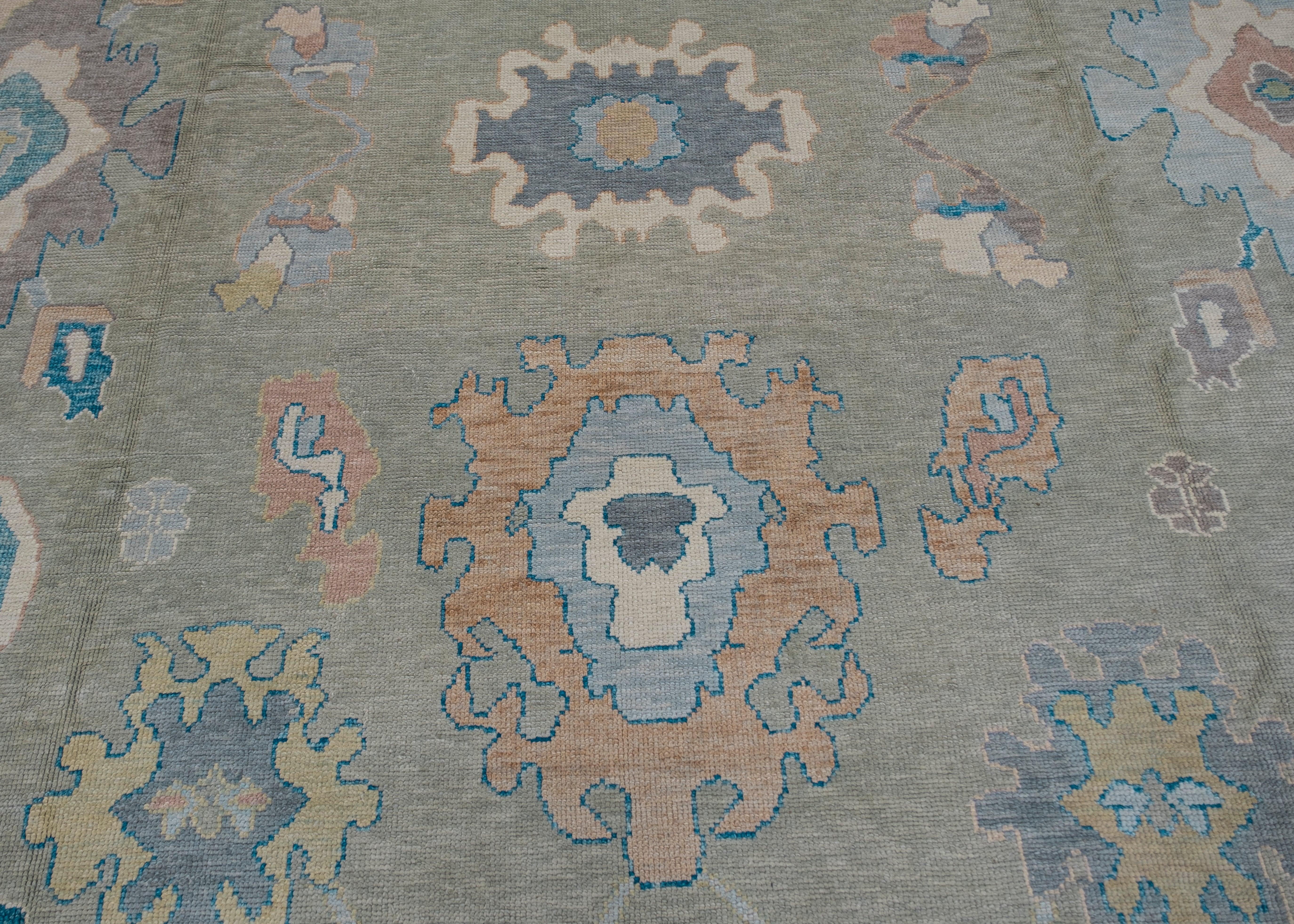 Contemporary Turkish Oushak Rug 13'11