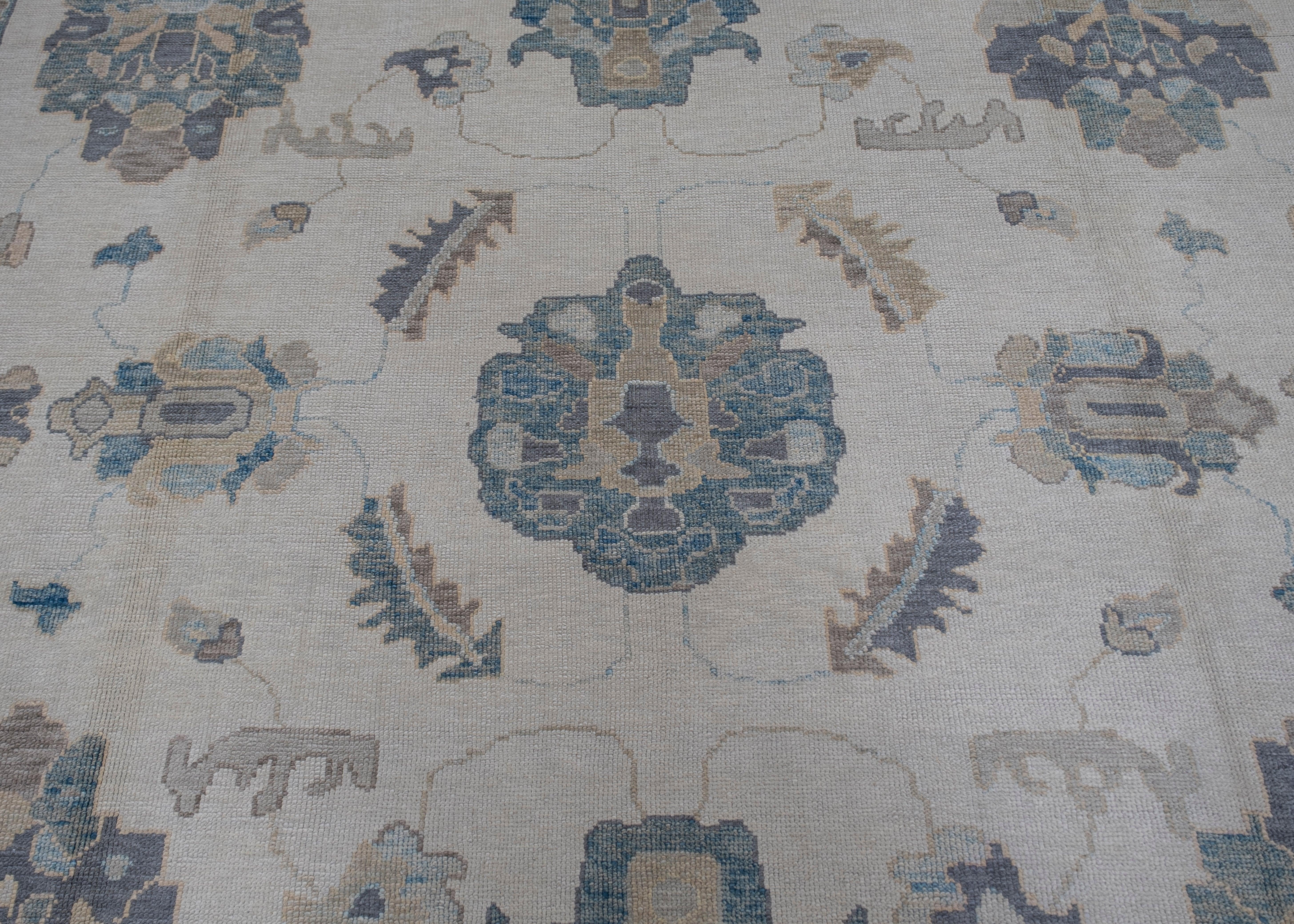 Oushak Rug Oriental Hand Knotted Turkish Oushak 5'1