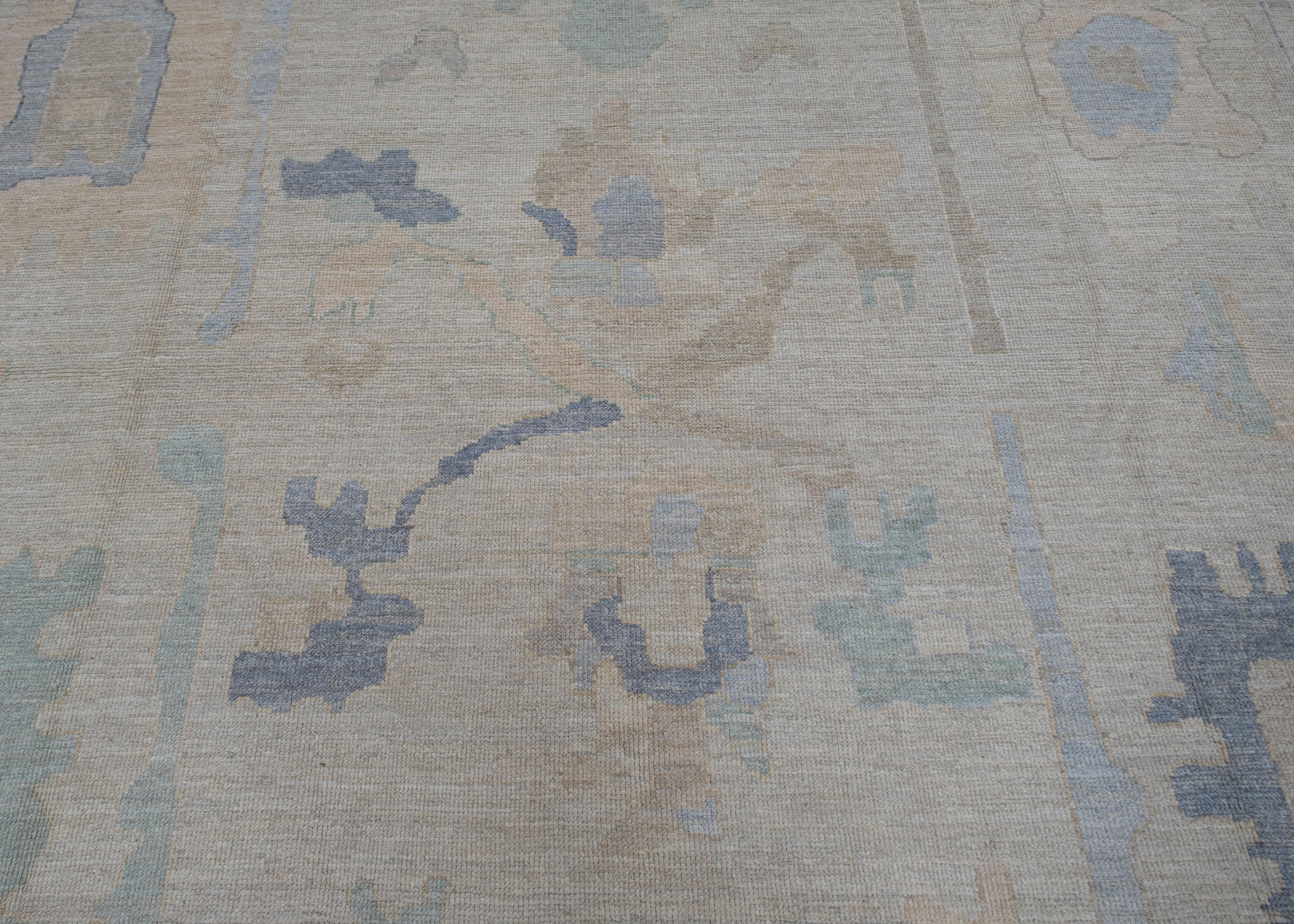 Oushak Rug Oriental Hand Knotted Turkish Oushak 5'1