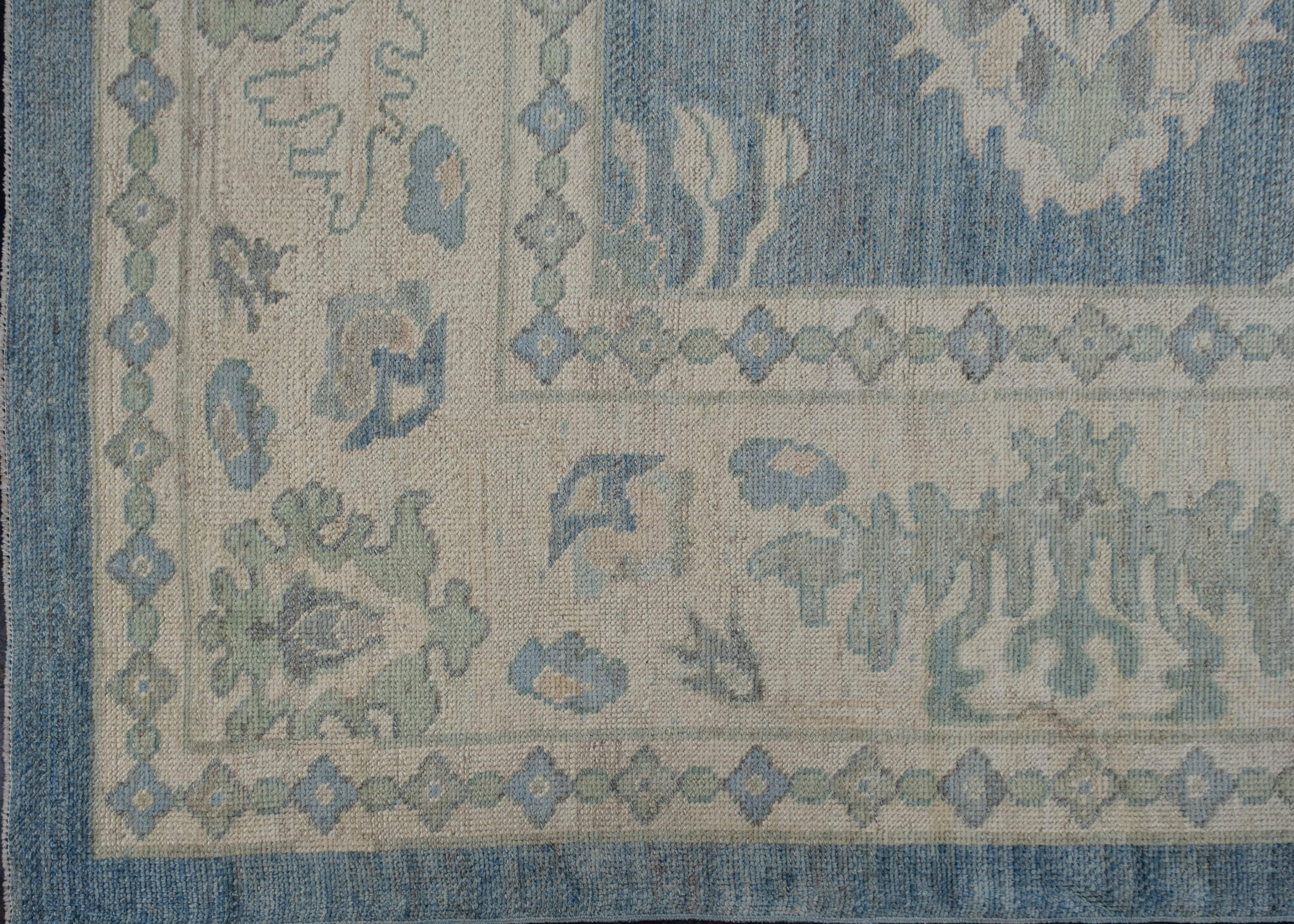 Oushak Rug Oriental Hand Knotted Turkish Oushak 9'10