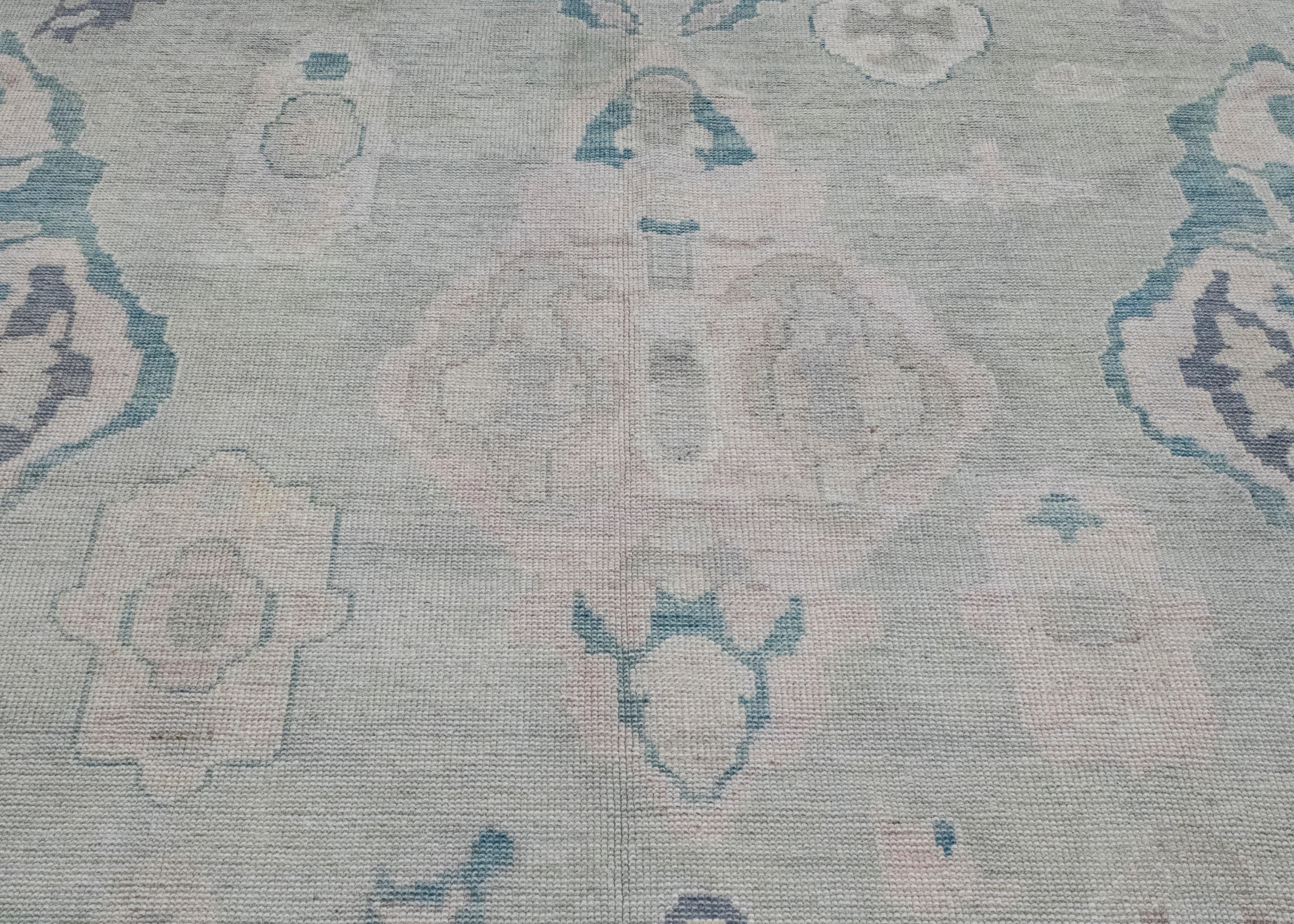 Wool Turkish Oushak Rug 13'6