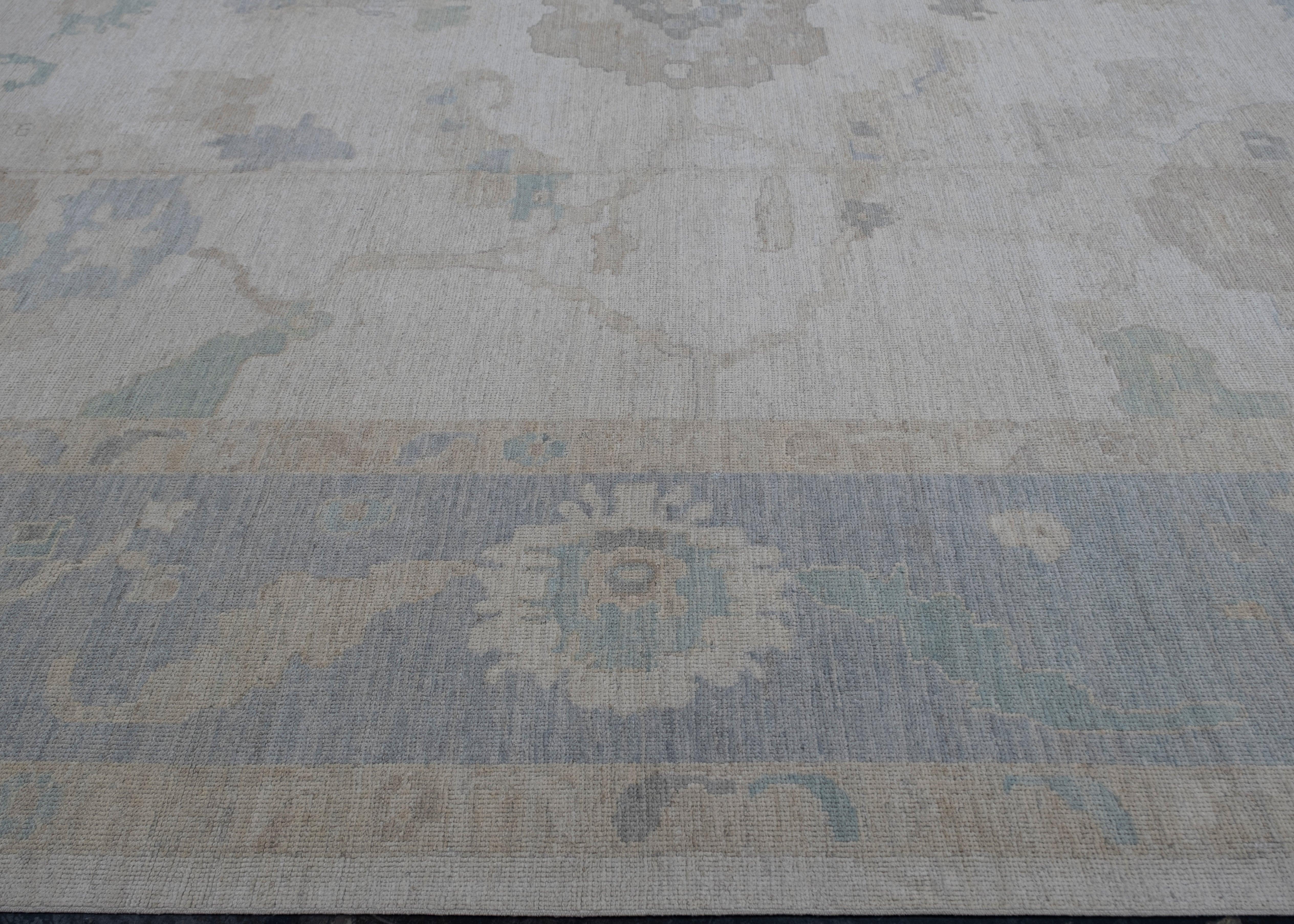 Oushak Rug Oriental Hand Knotted Turkish Oushak 9'10