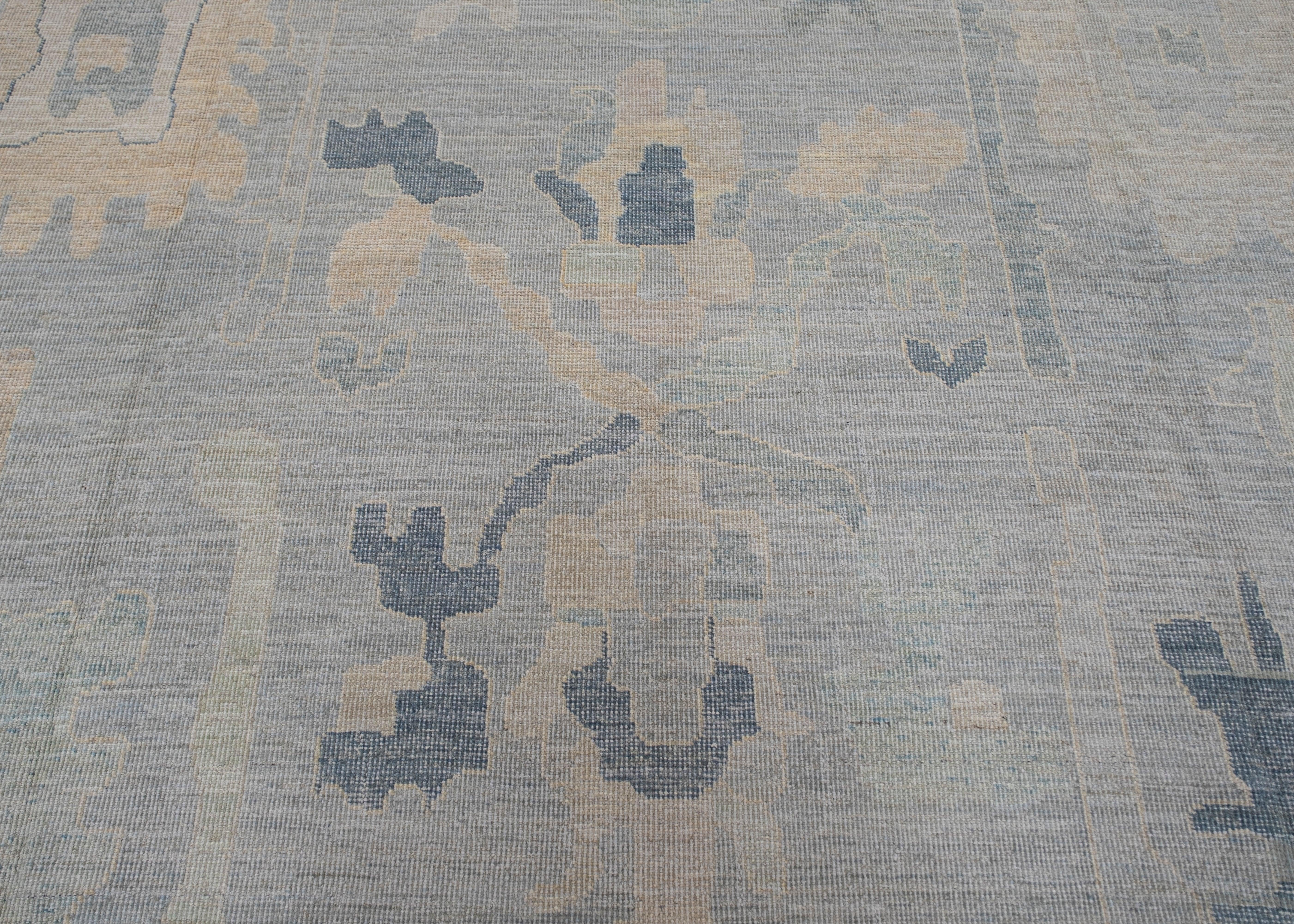 Oushak Rug Oriental Hand Knotted Turkish Oushak 5'1