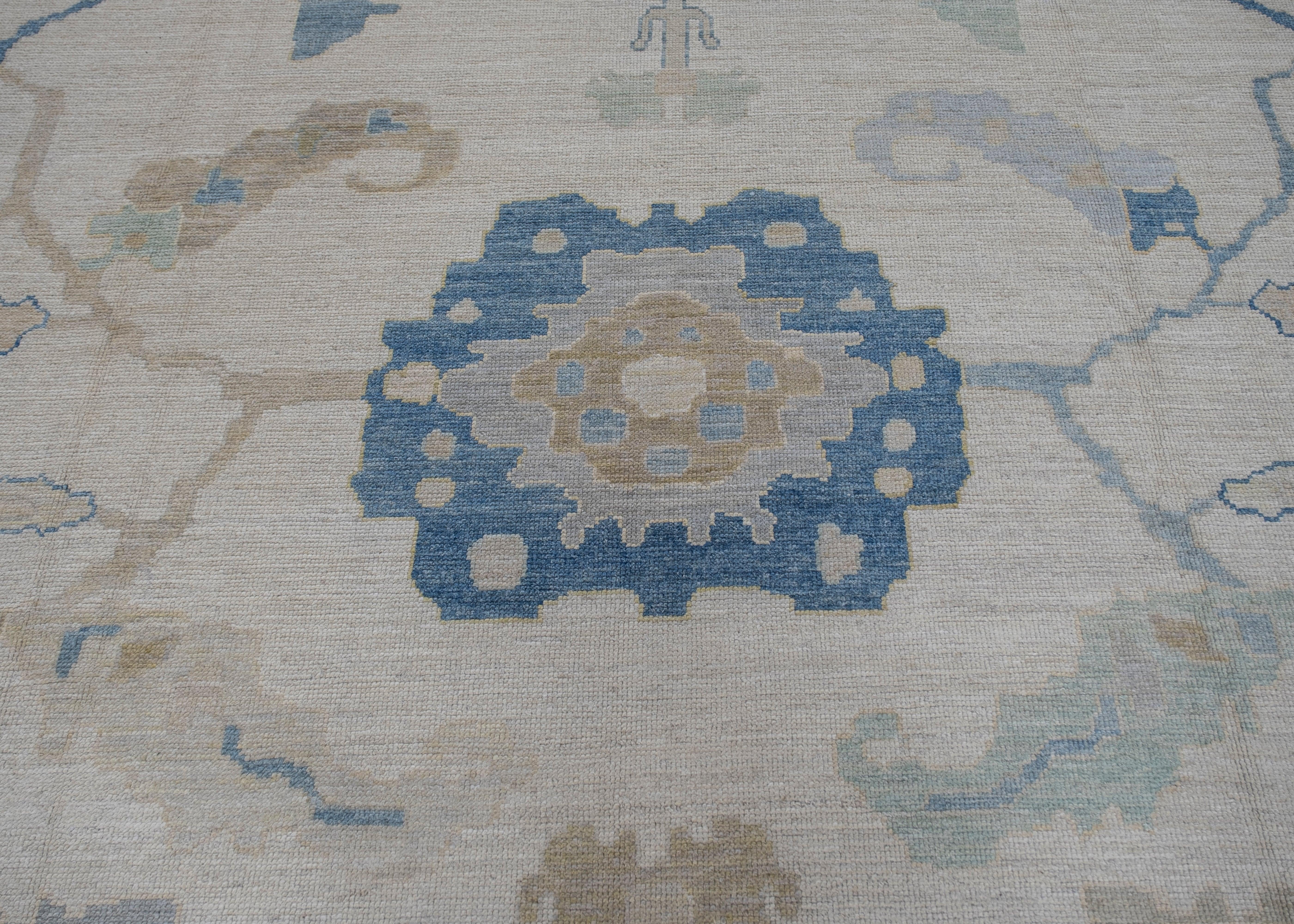 Oushak Rug Oriental Hand Knotted Turkish Oushak 5' x 6'10