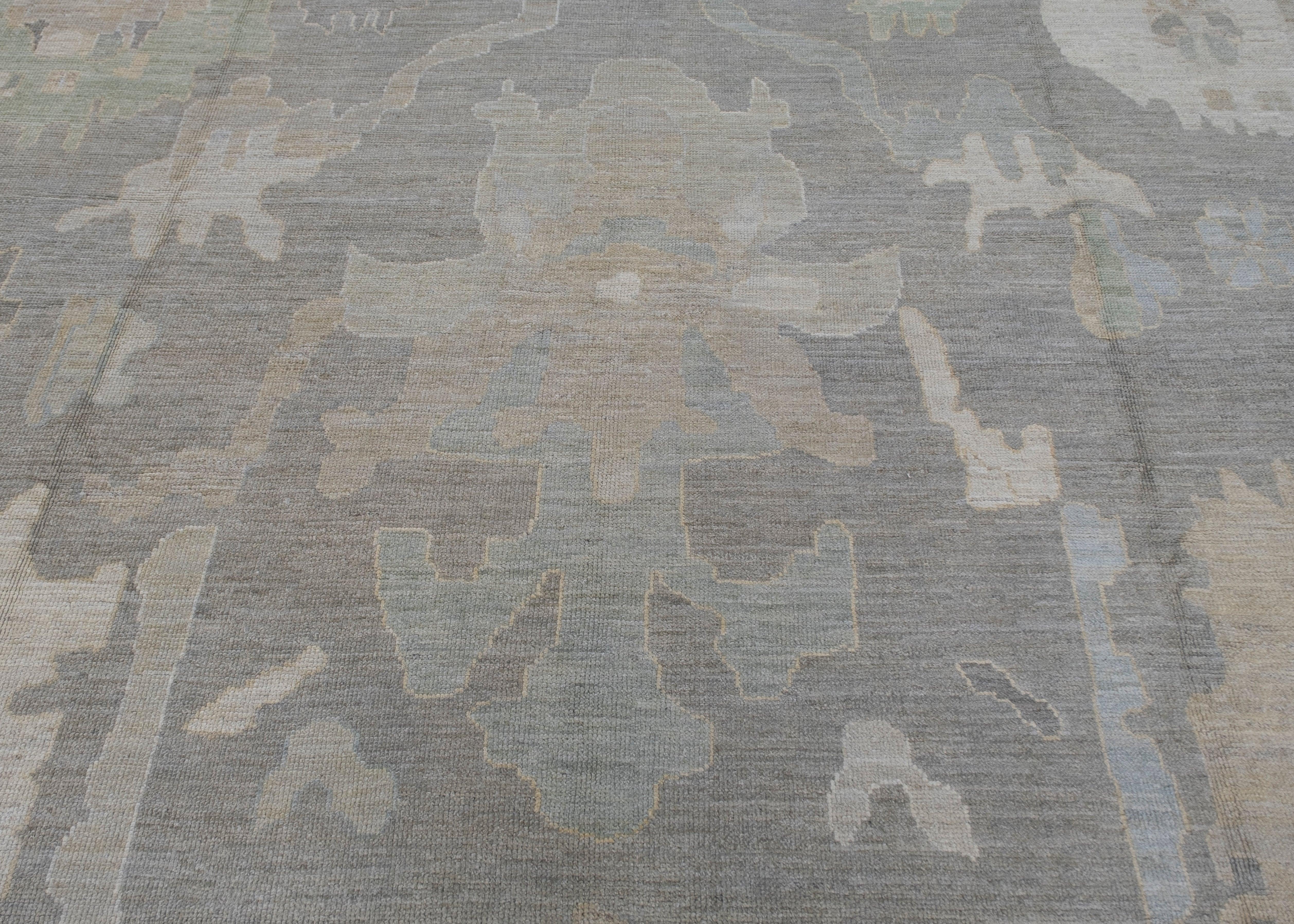 Oushak Rug Oriental Hand Knotted Turkish Oushak 5'4