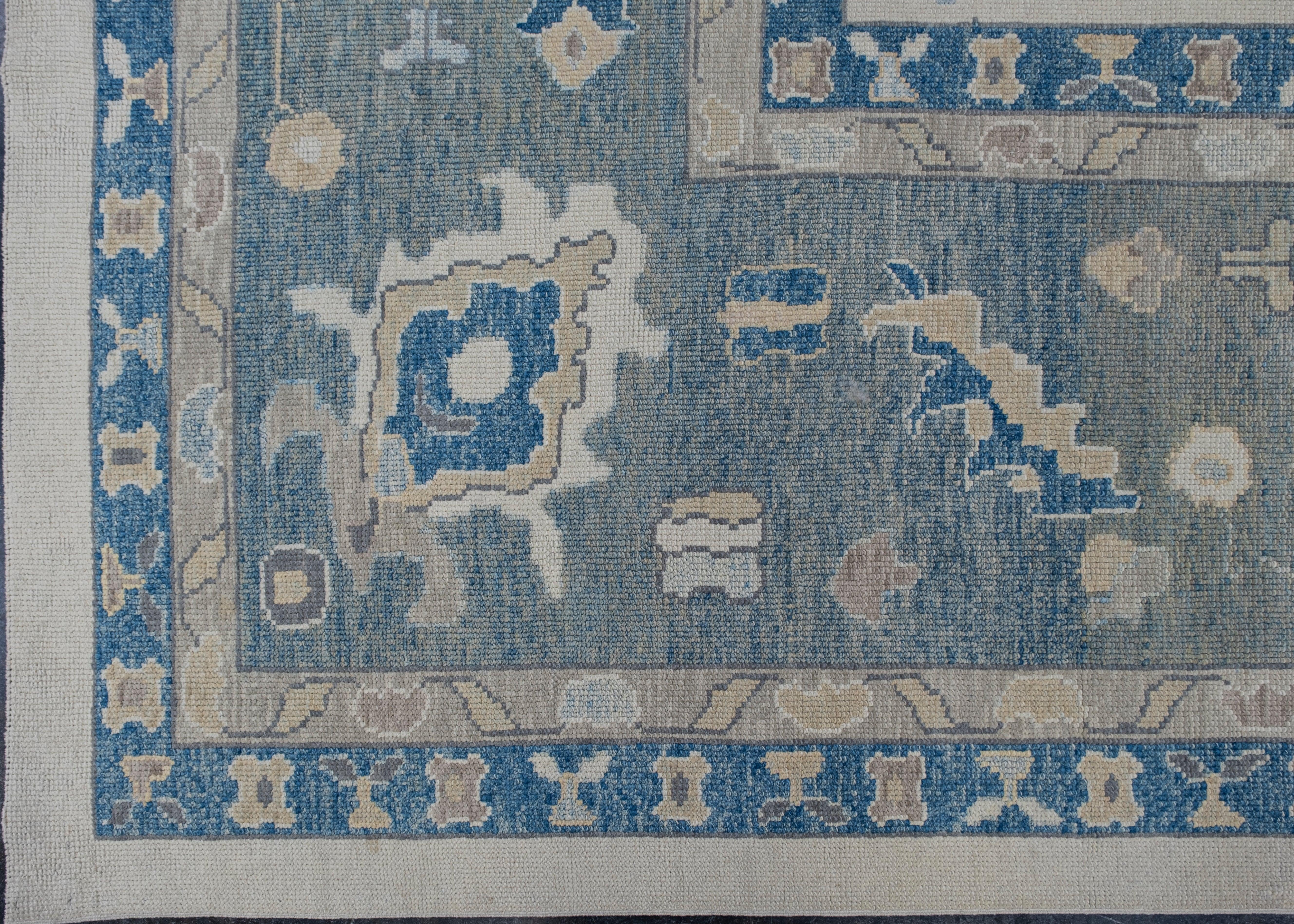 Oushak Rug Oriental Hand Knotted Turkish Antique Look Oushak 5'11