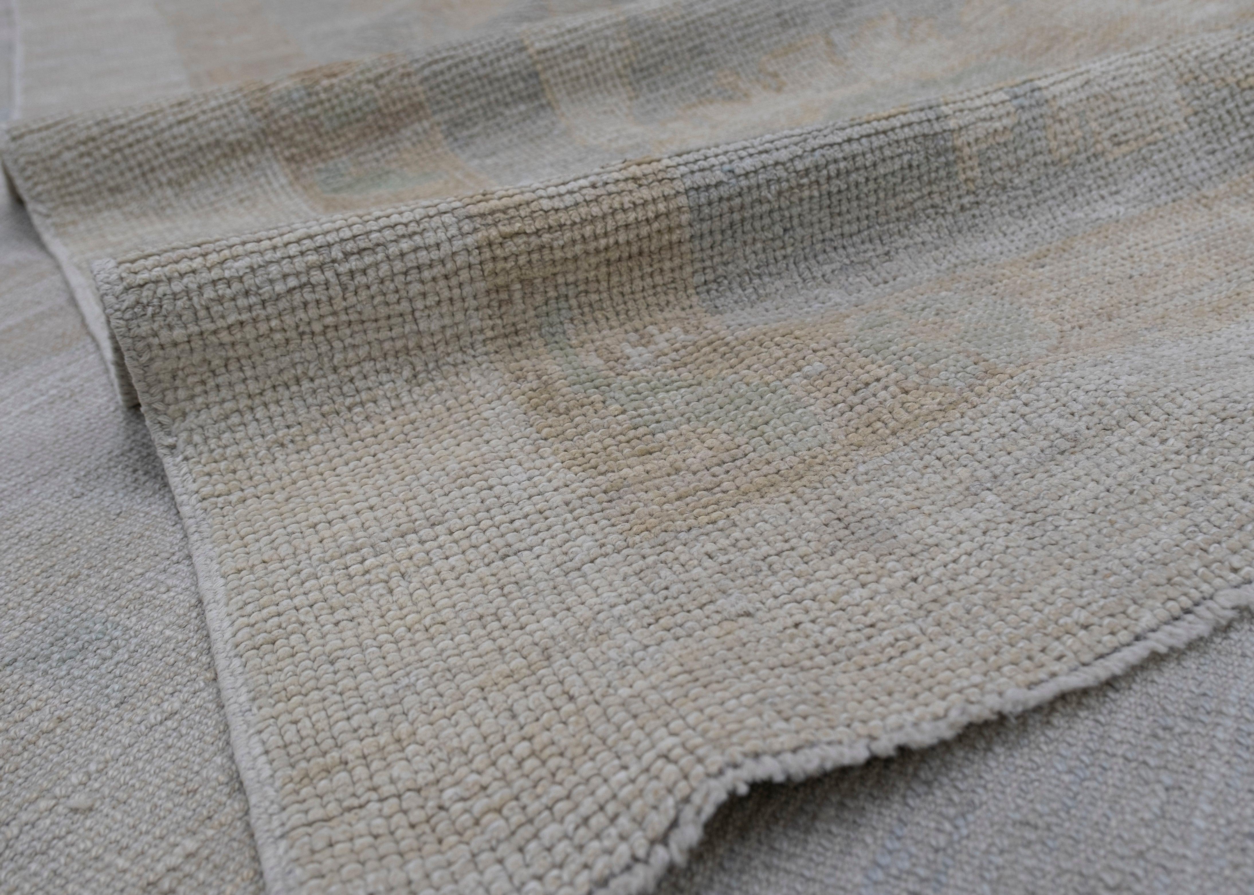 Hand-Knotted Turkish Oushak Rug 14'3