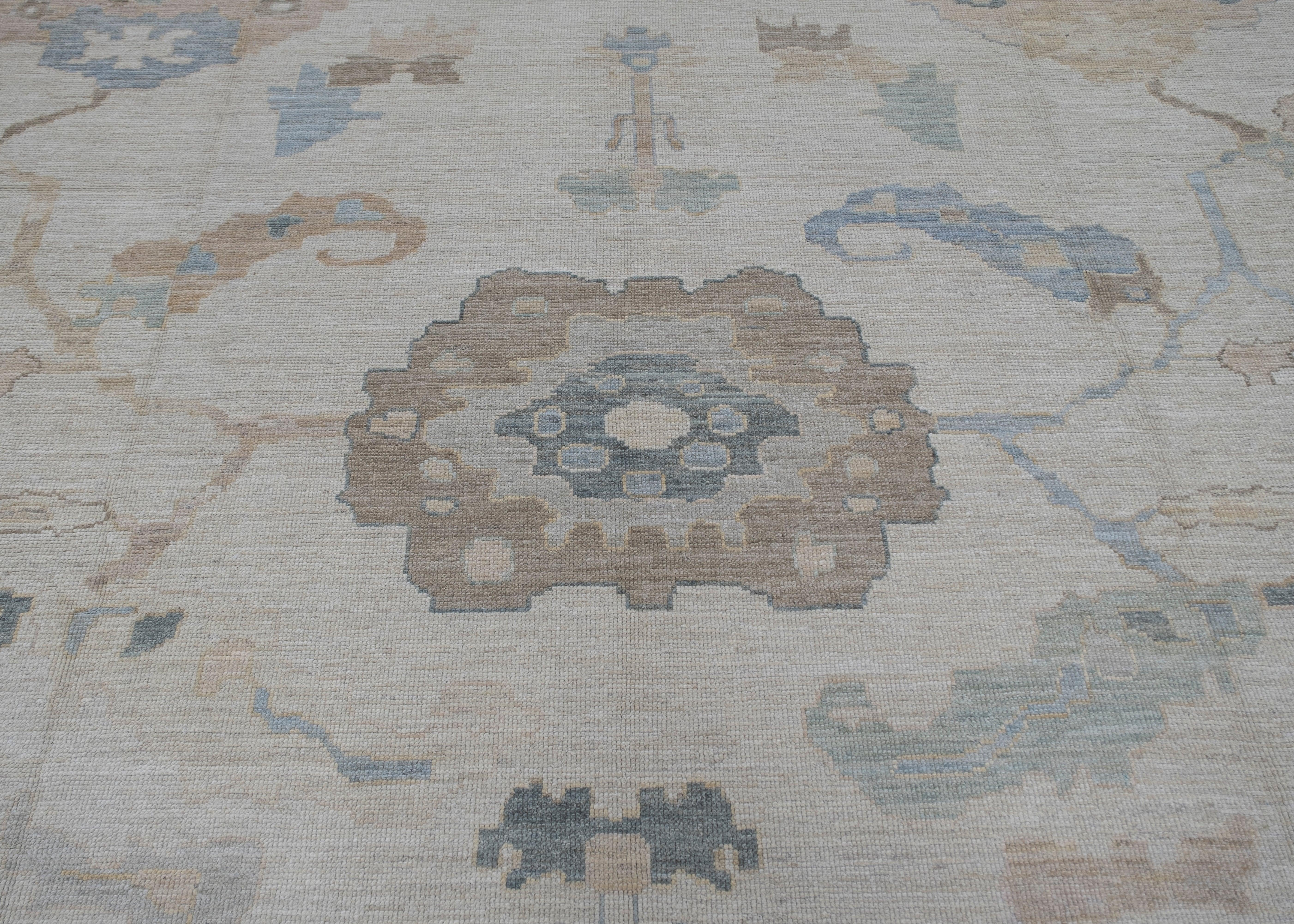 Oushak Rug Oriental Hand Knotted Turkish Oushak 9'10