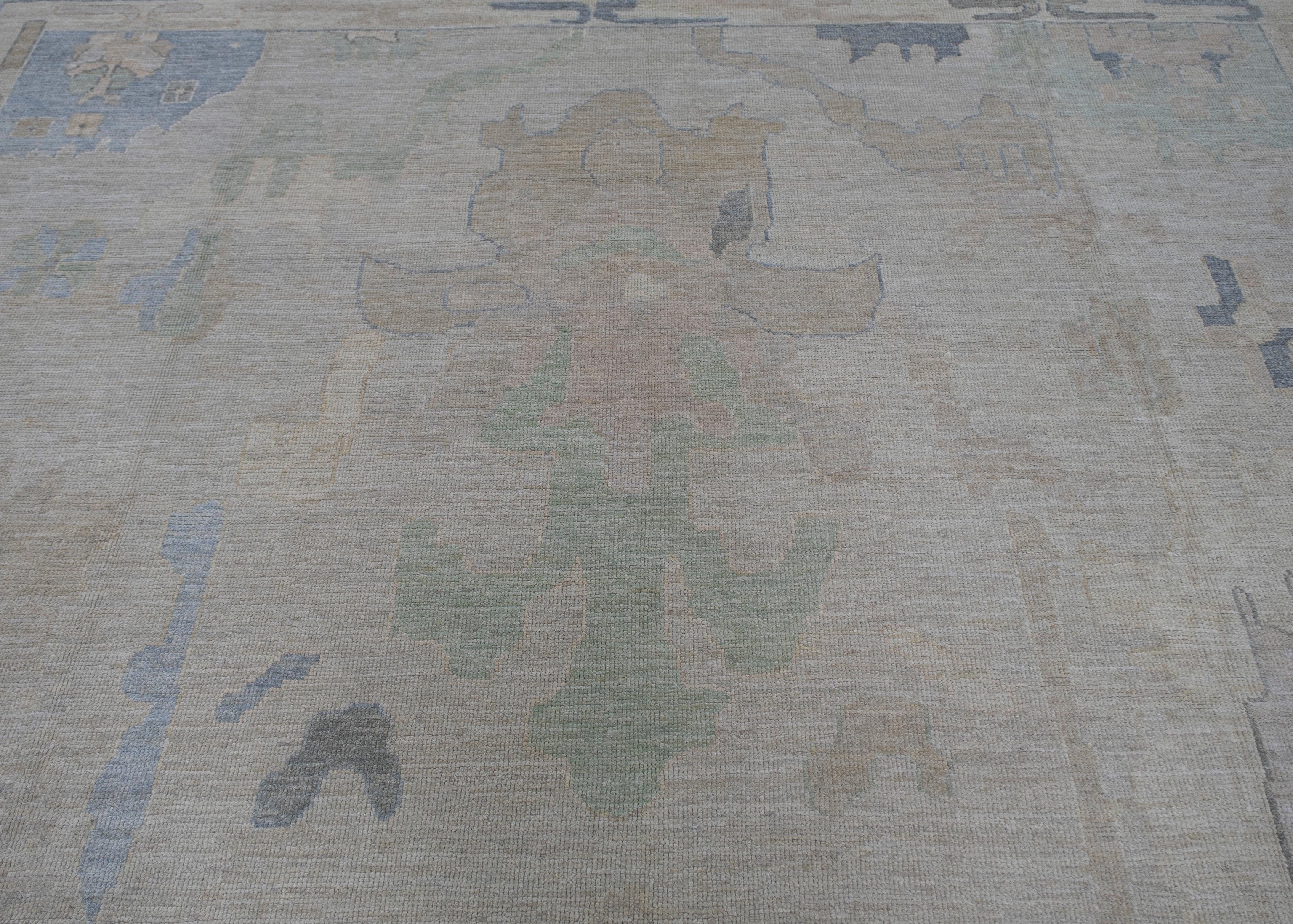 Oushak Rug Oriental Hand Knotted Turkish Oushak 8'7