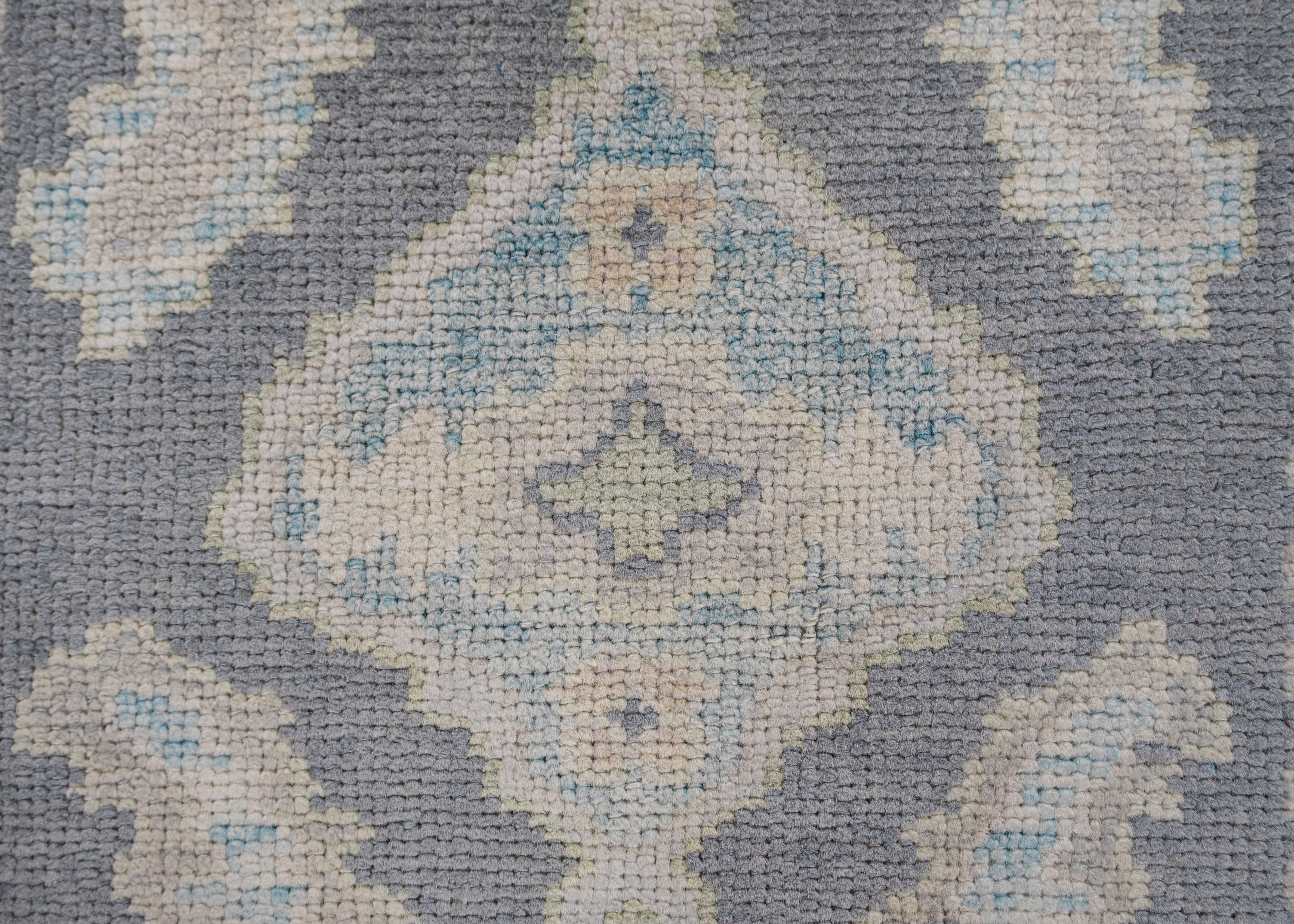 Oushak Rug Oriental Hand Knotted Turkish Oushak 3' x 9'8