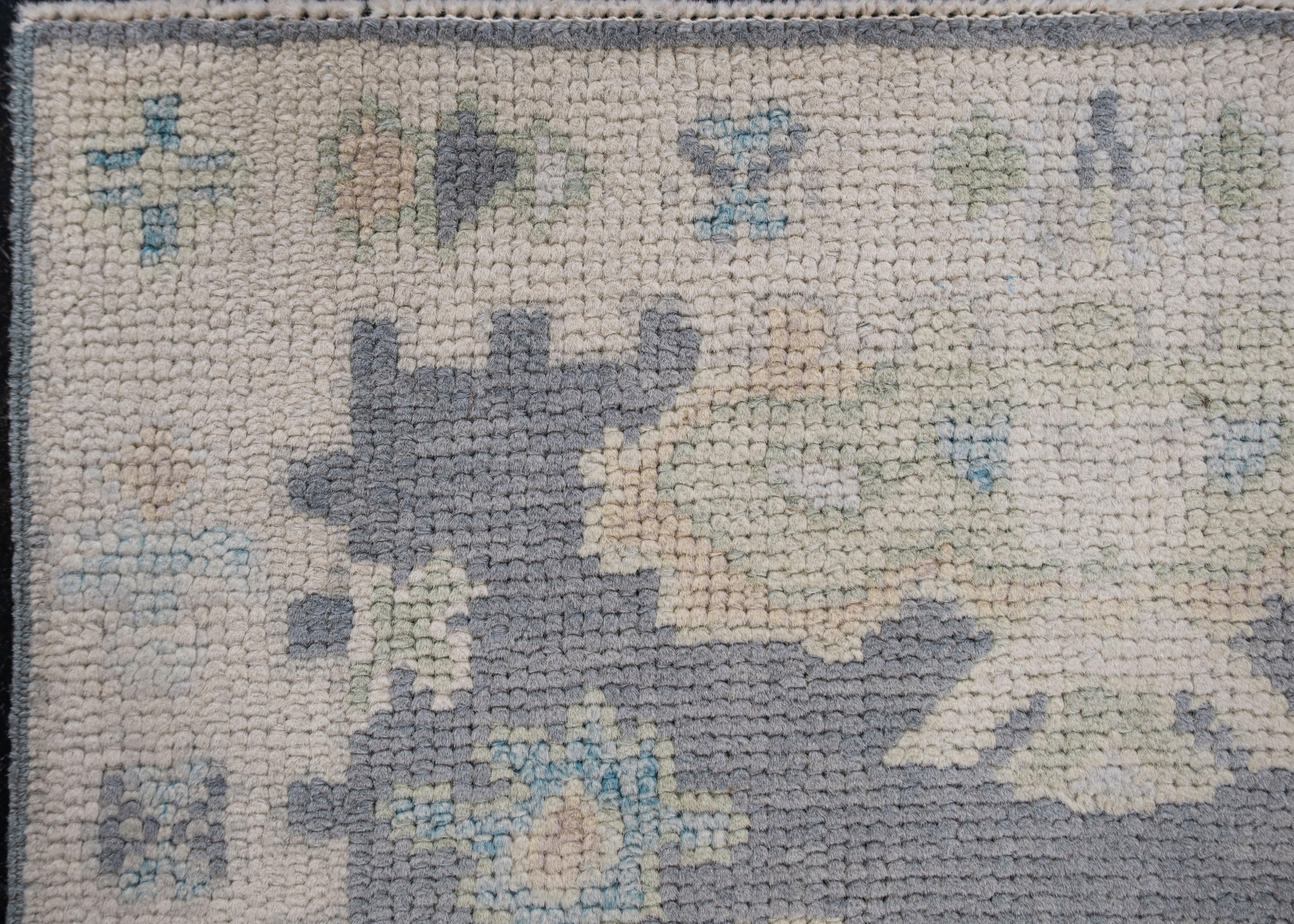 Noué à la main Tapis turc Oushak 2'1