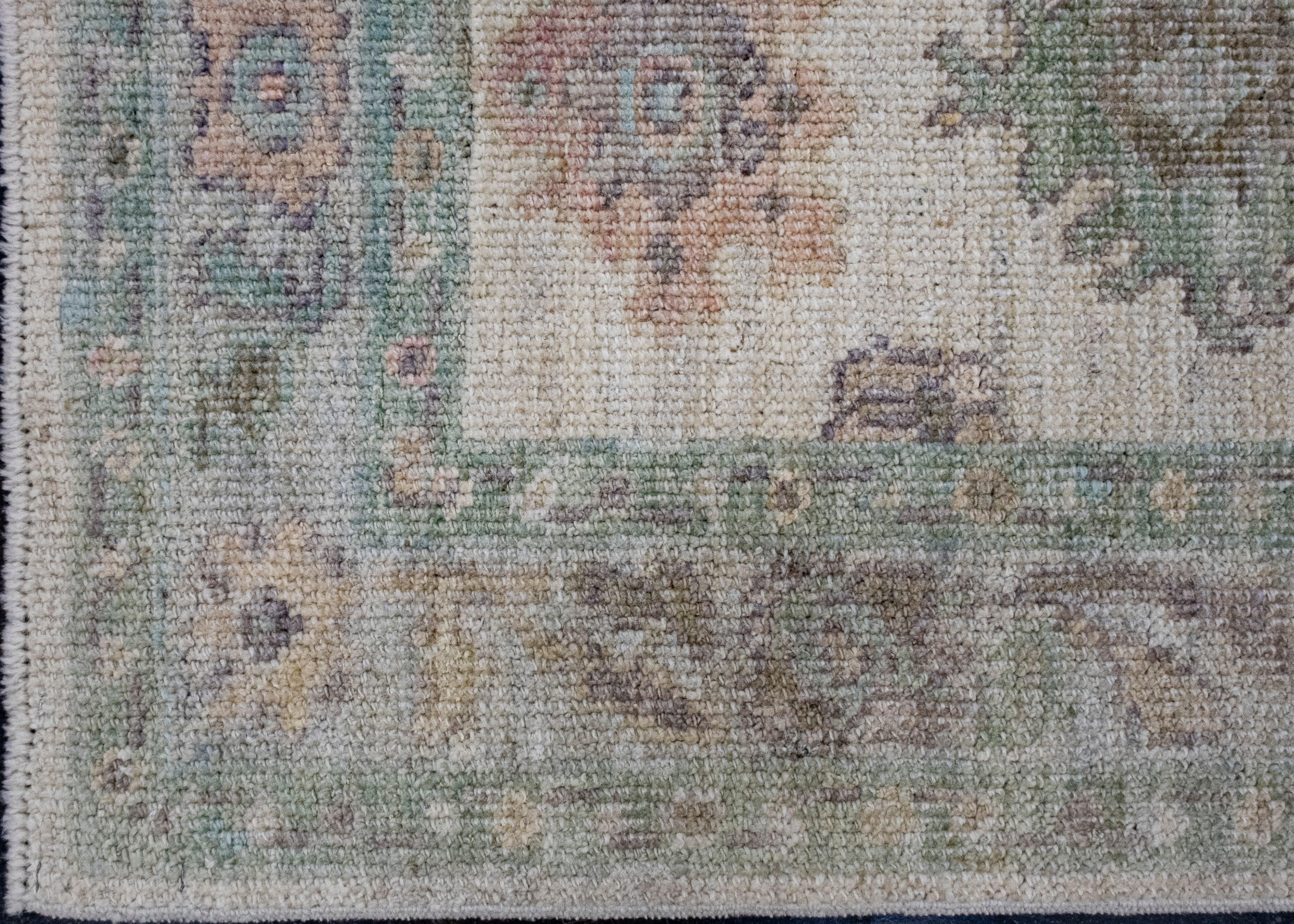 Hand-Knotted Turkish Oushak Rug 2'1