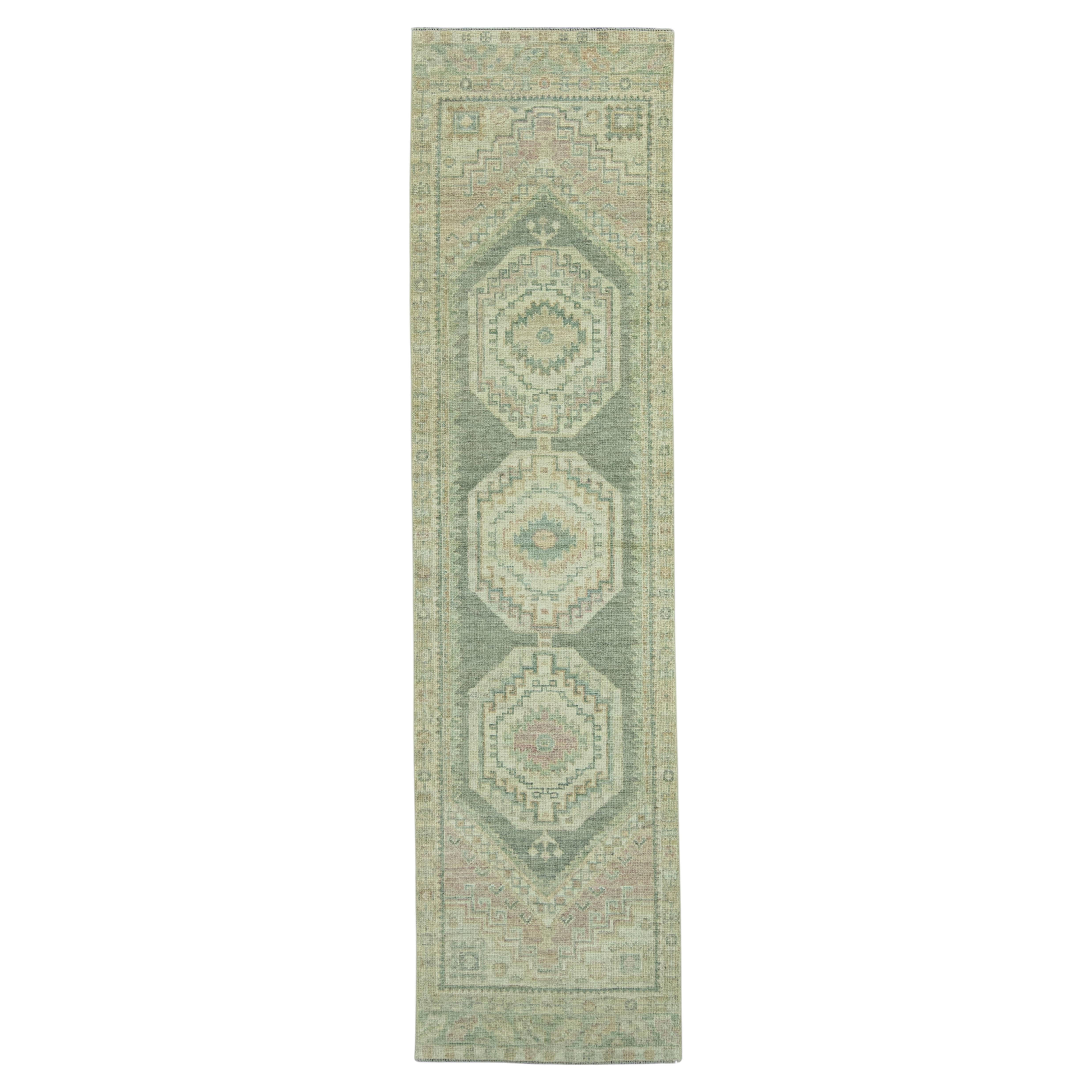 Turkish Oushak Rug 2'10" x 11' #19493 For Sale