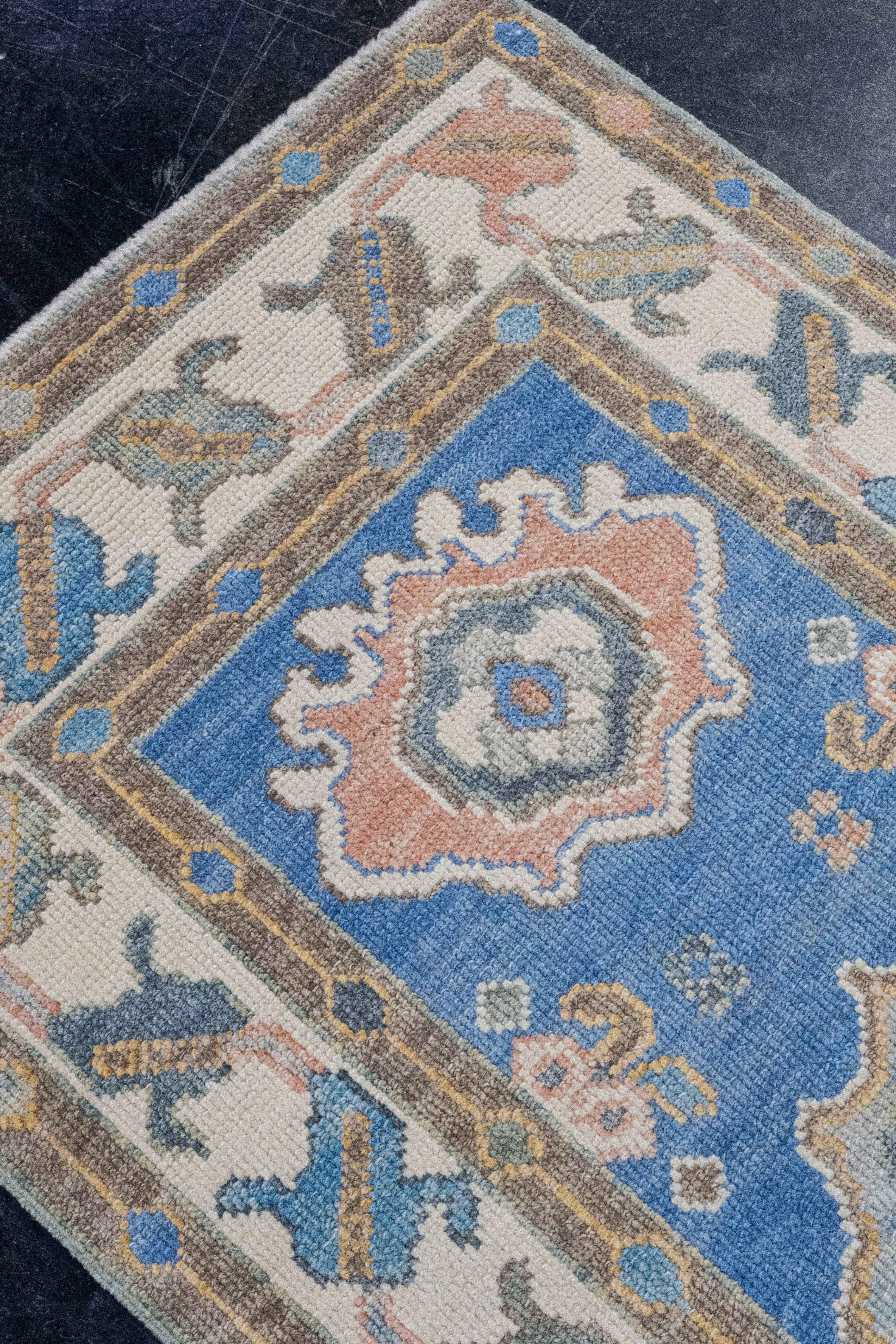 Wool Turkish Oushak Rug 2'10