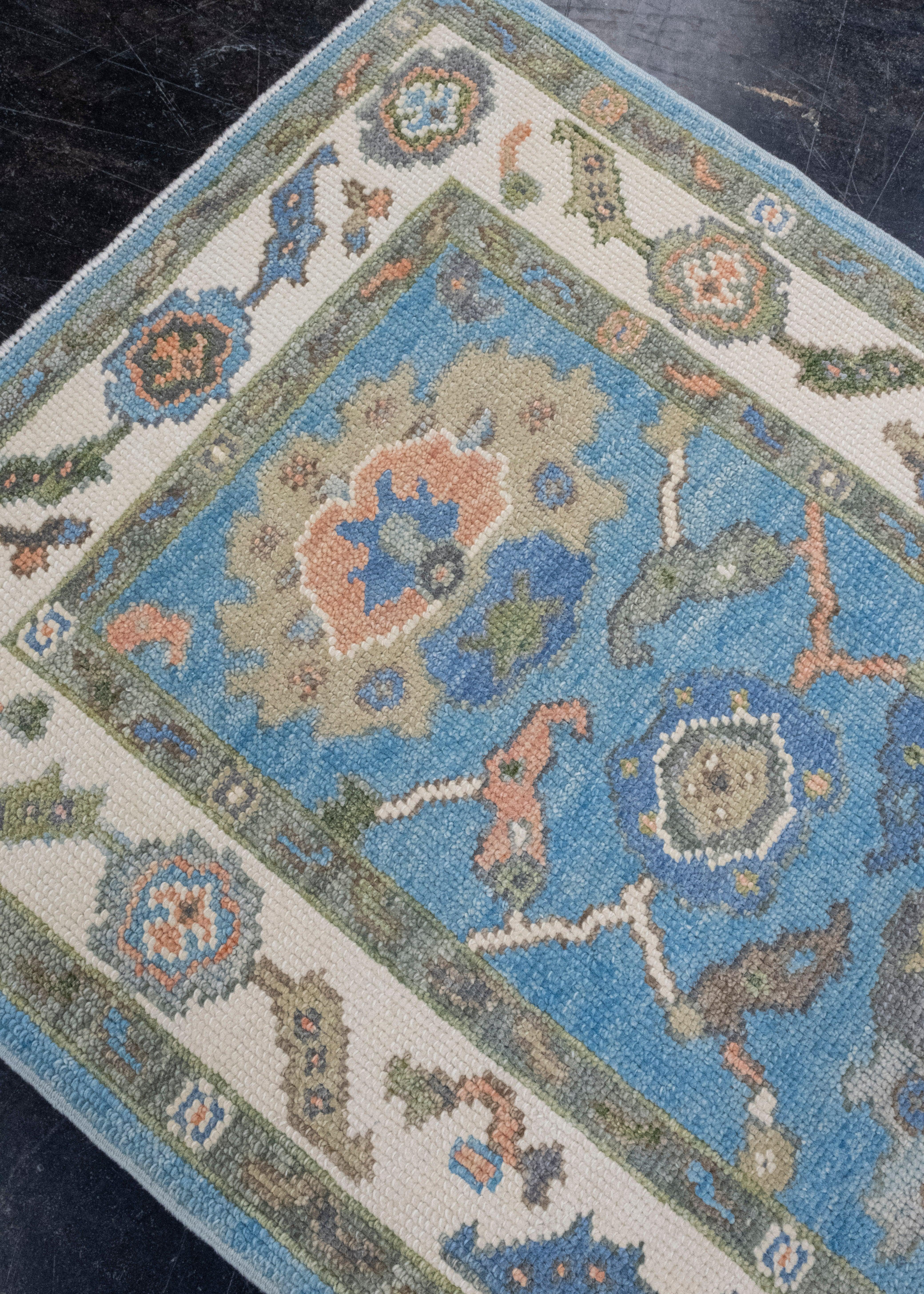 Wool Turkish Oushak Rug 2'10