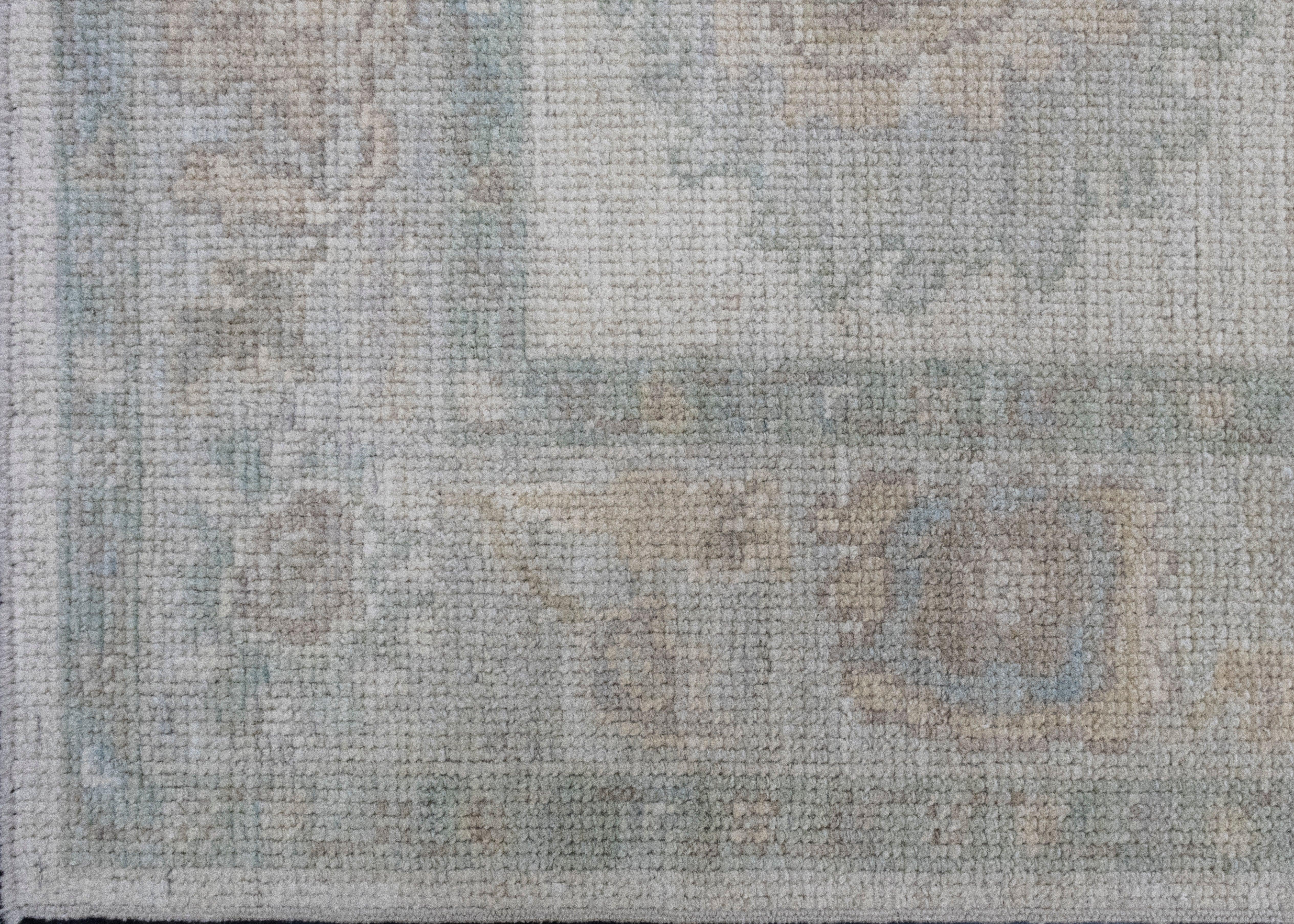 Hand-Knotted Turkish Oushak Rug 2'10