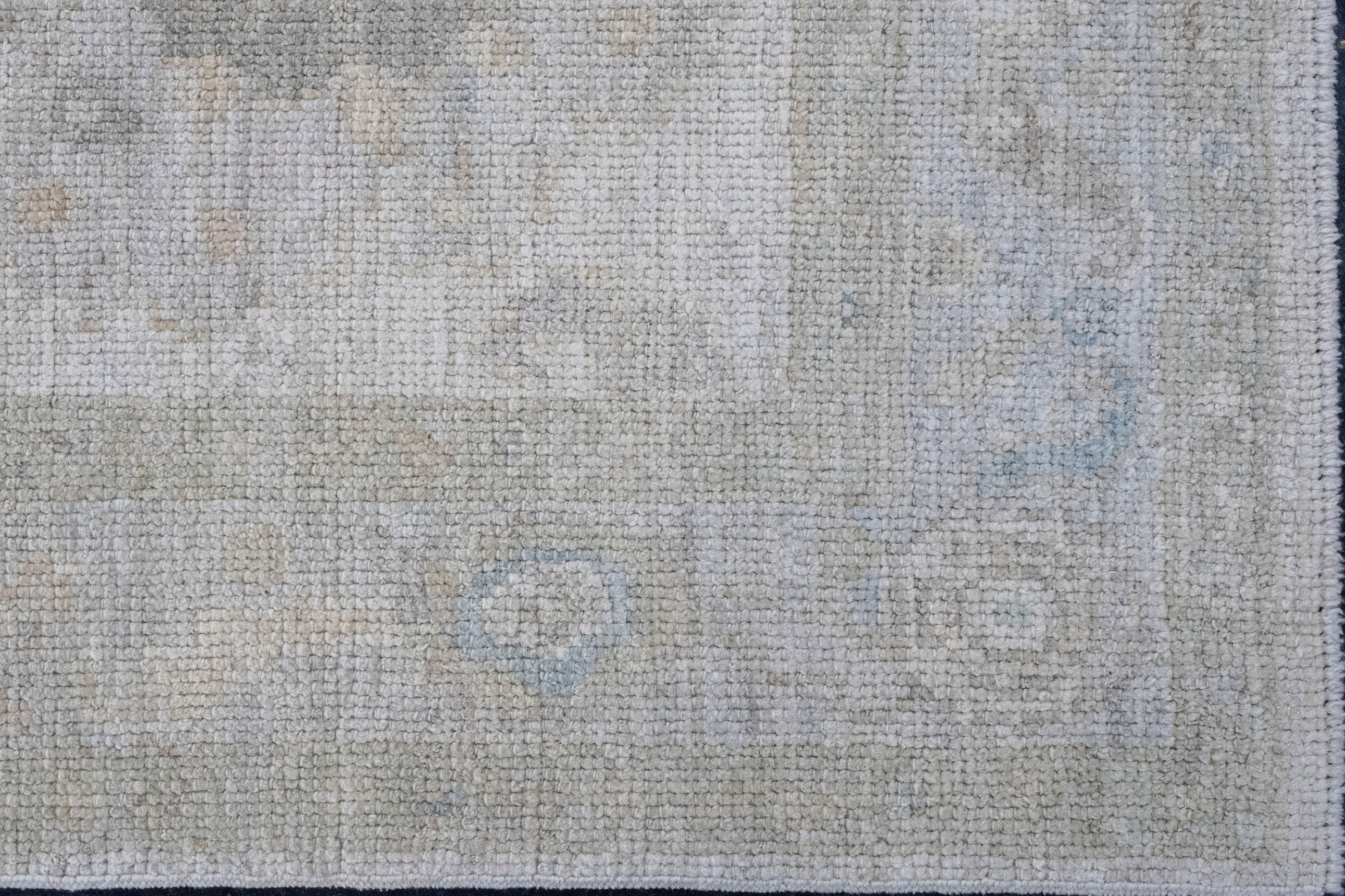 Hand-Knotted Turkish Oushak Rug 2'11
