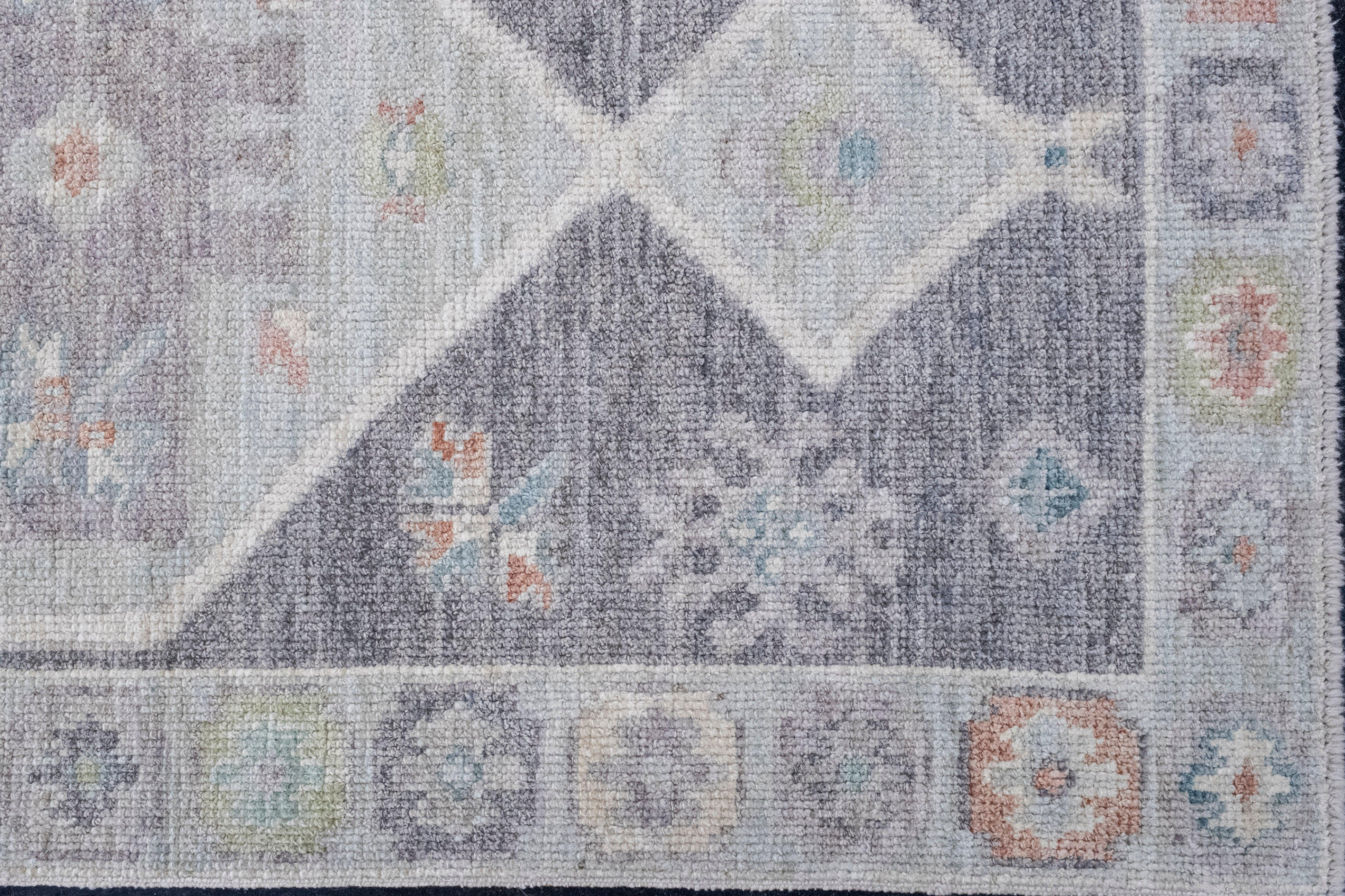 Hand-Knotted Turkish Oushak Rug 2'11