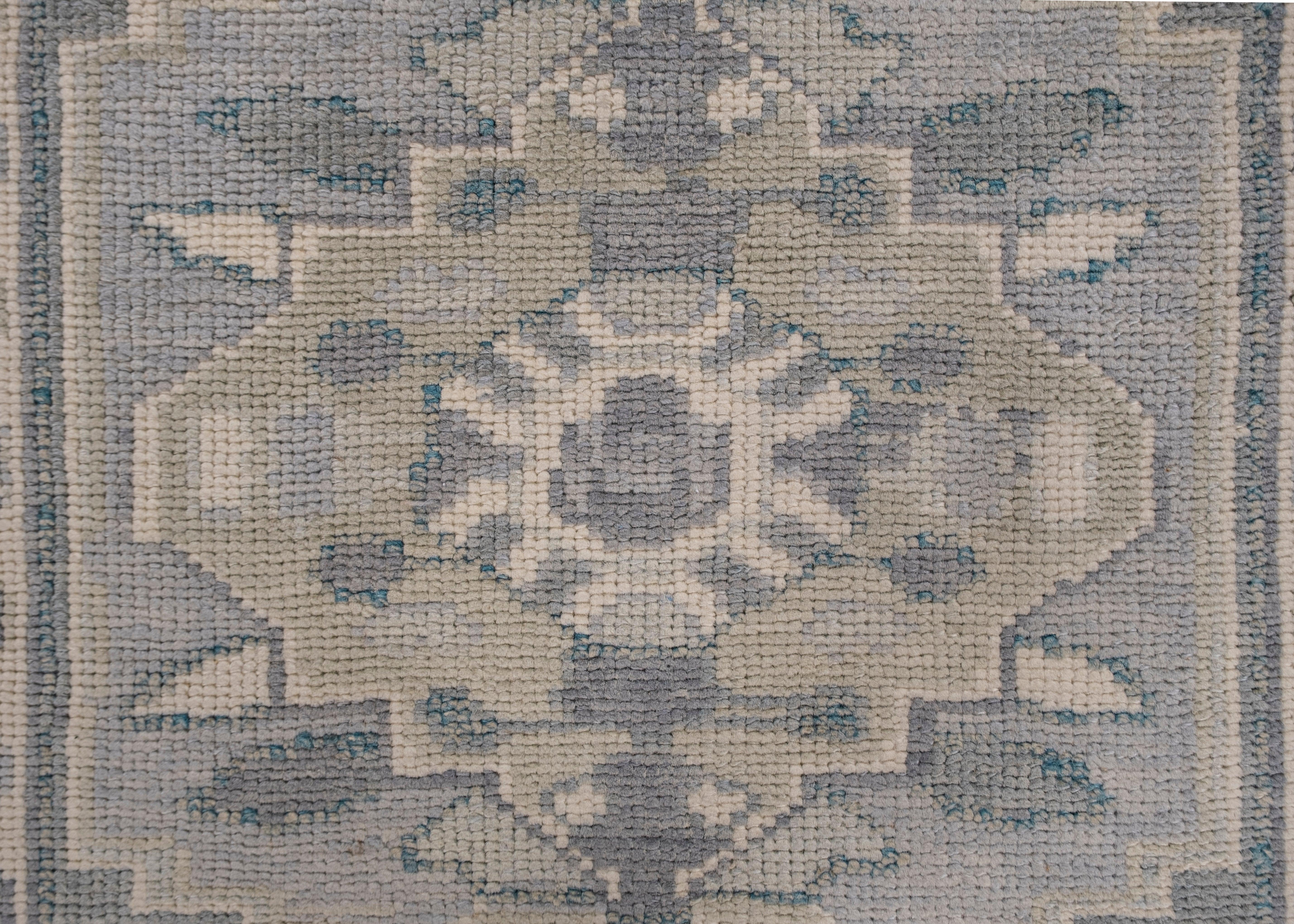 Oushak Rug Oriental Hand Knotted Turkish Oushak 4'1