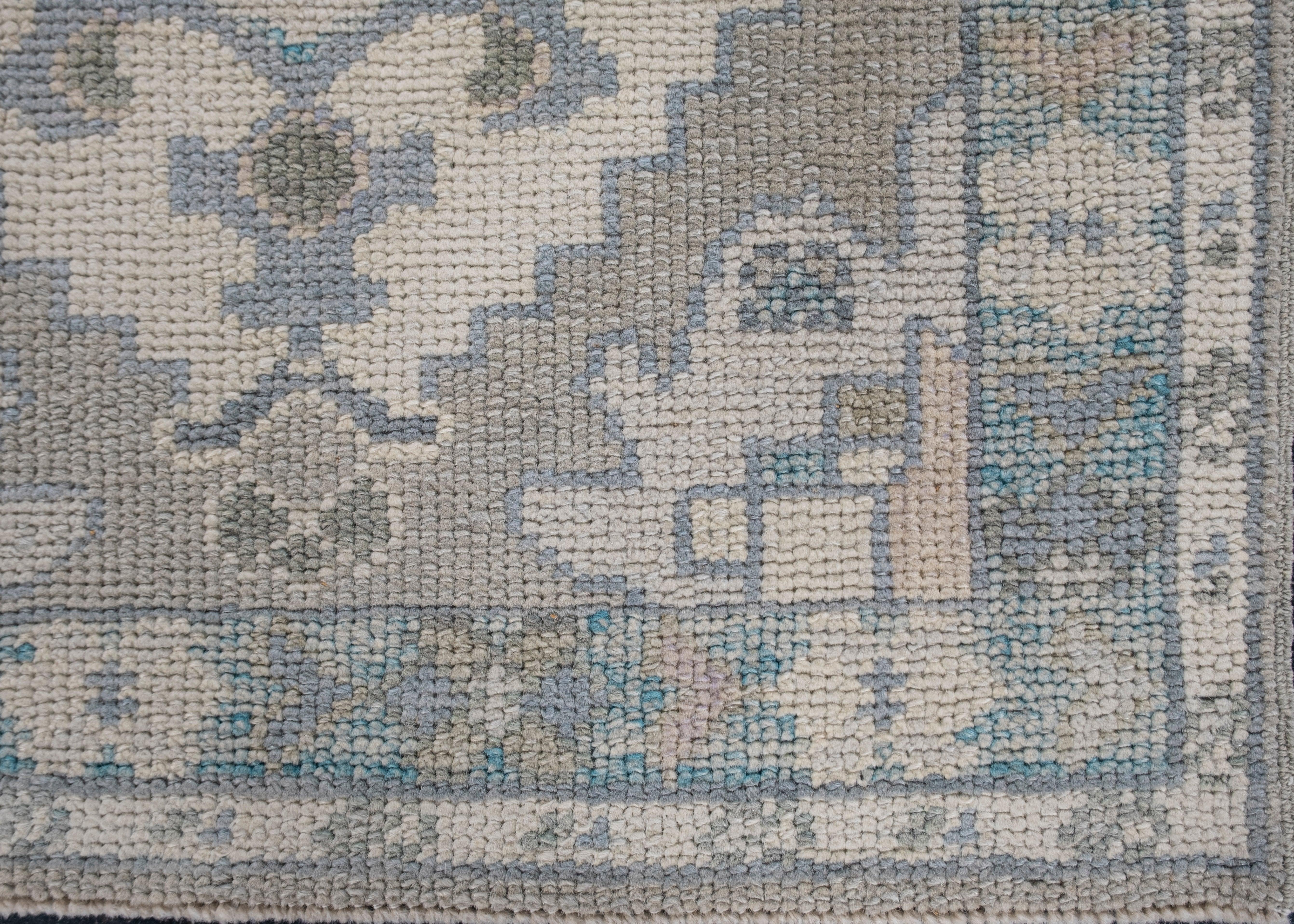 Oushak Rug Oriental Hand Knotted Turkish Oushak 3'1 x 6'6