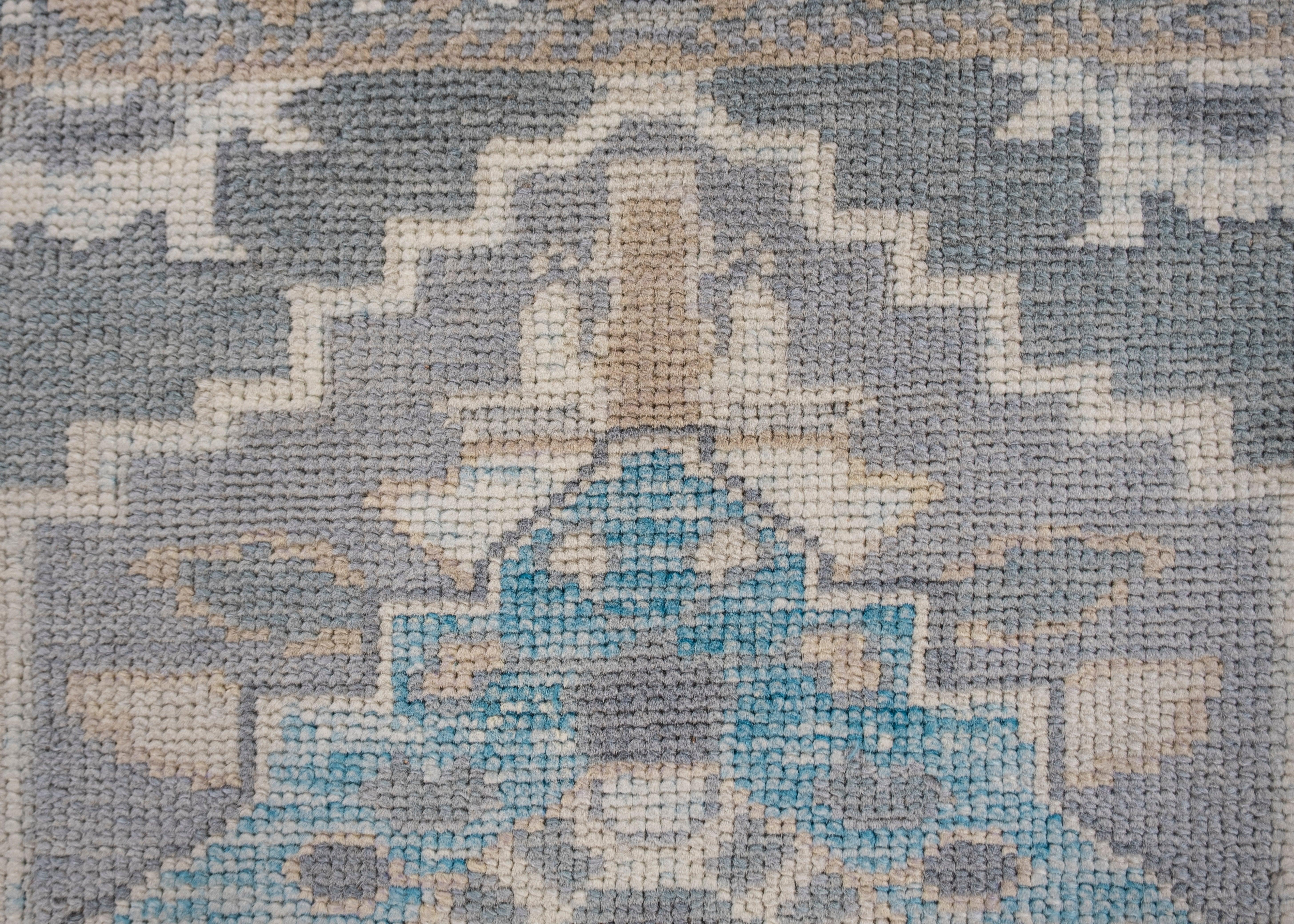 Oushak Rug Oriental Hand Knotted Turkish Oushak 5' x 6'5