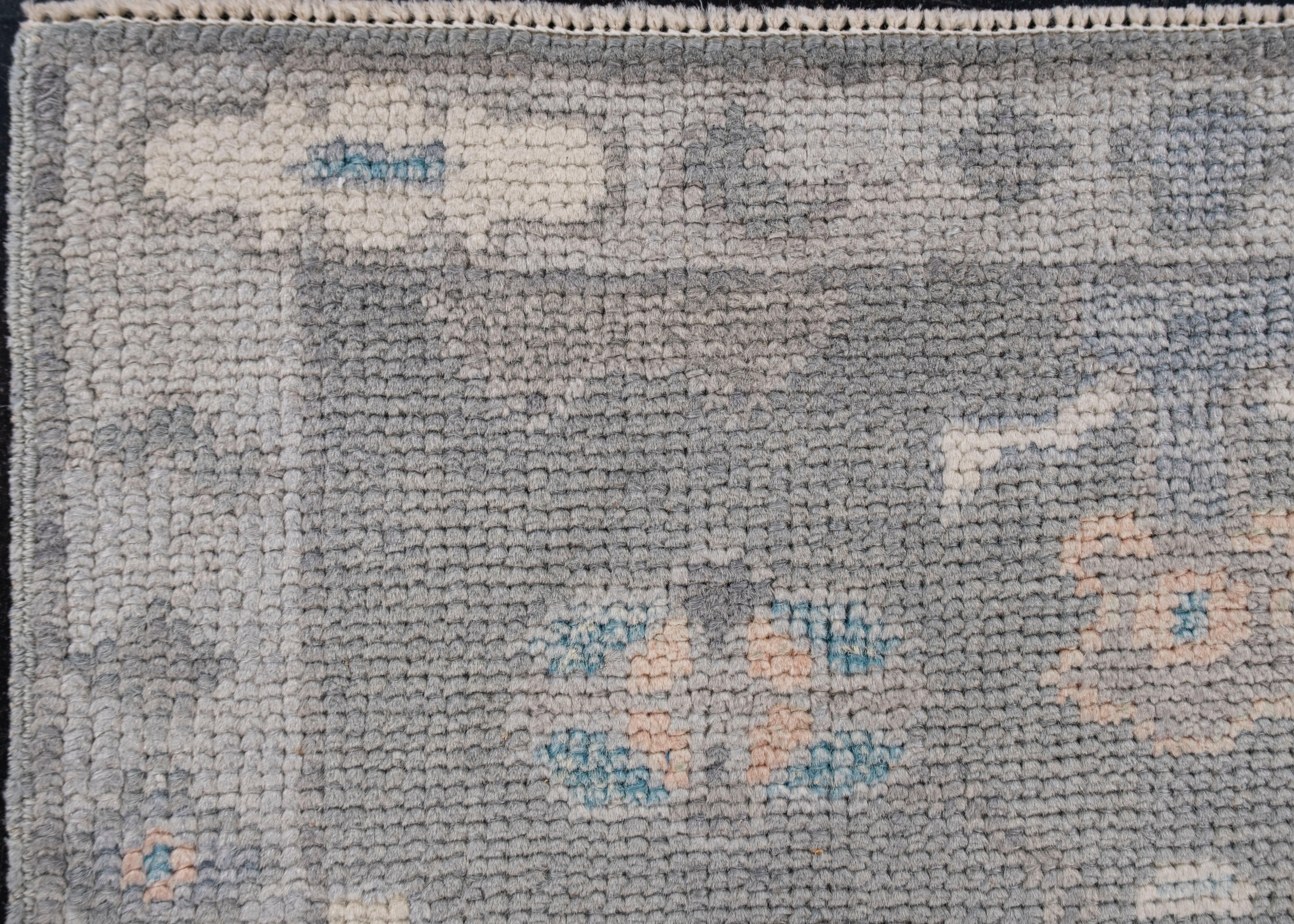 Oushak Rug Oriental Hand Knotted Turkish Oushak 3'3