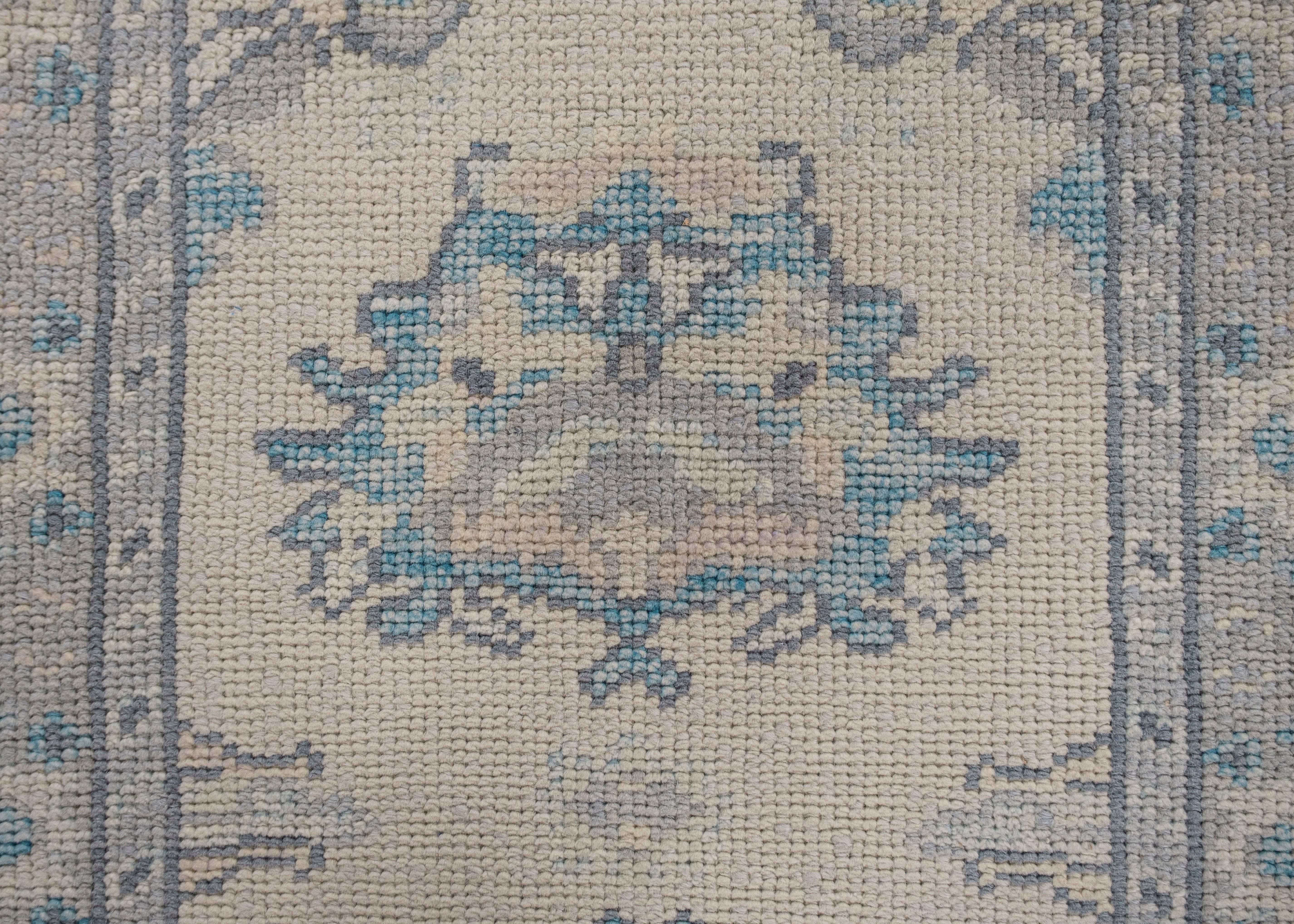 Oushak Rug Oriental Hand Knotted Turkish Oushak 3' x 9'2