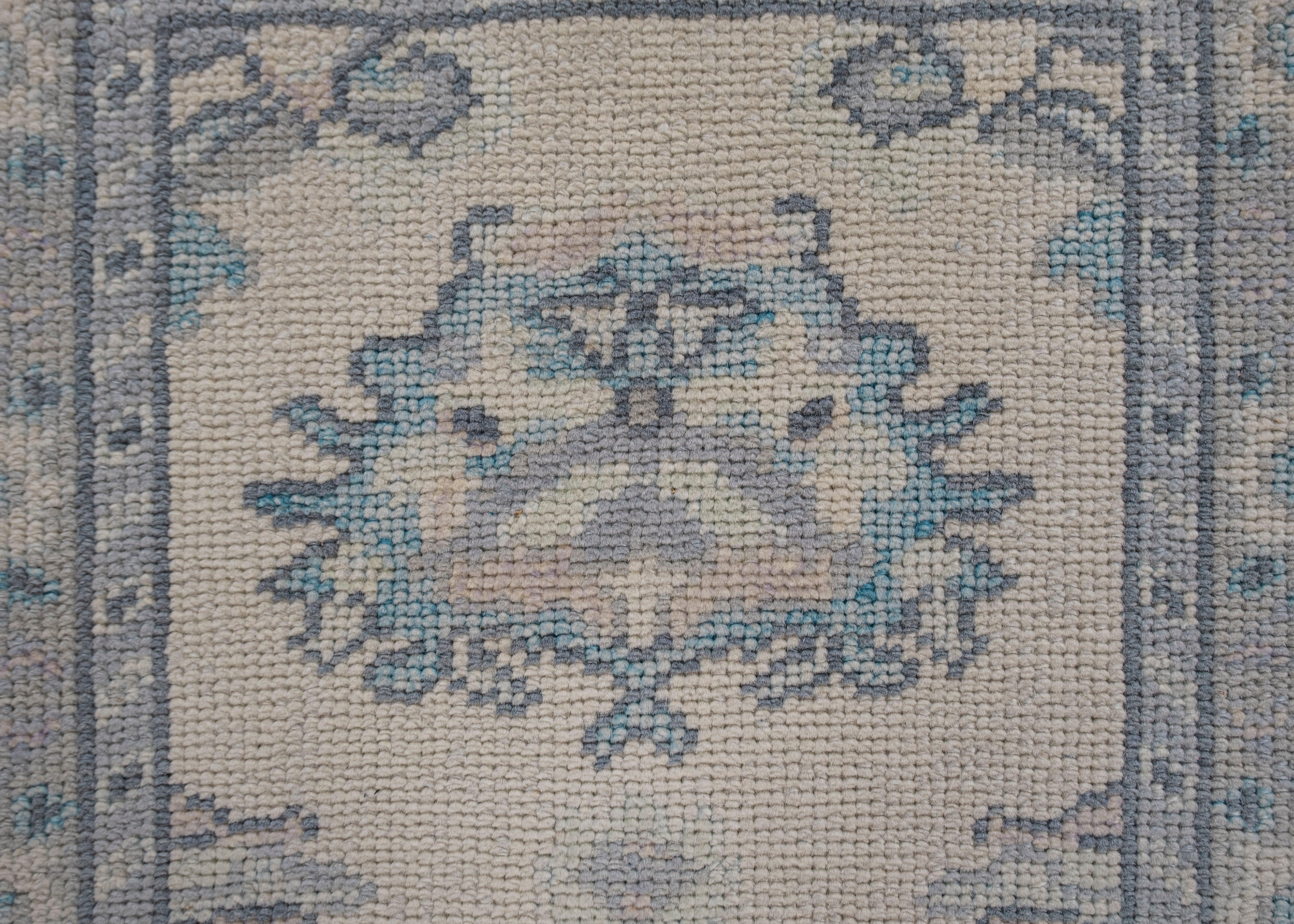 Tappeto Oushak Tappeto orientale annodato a mano turco Oushak 3' x 11'9