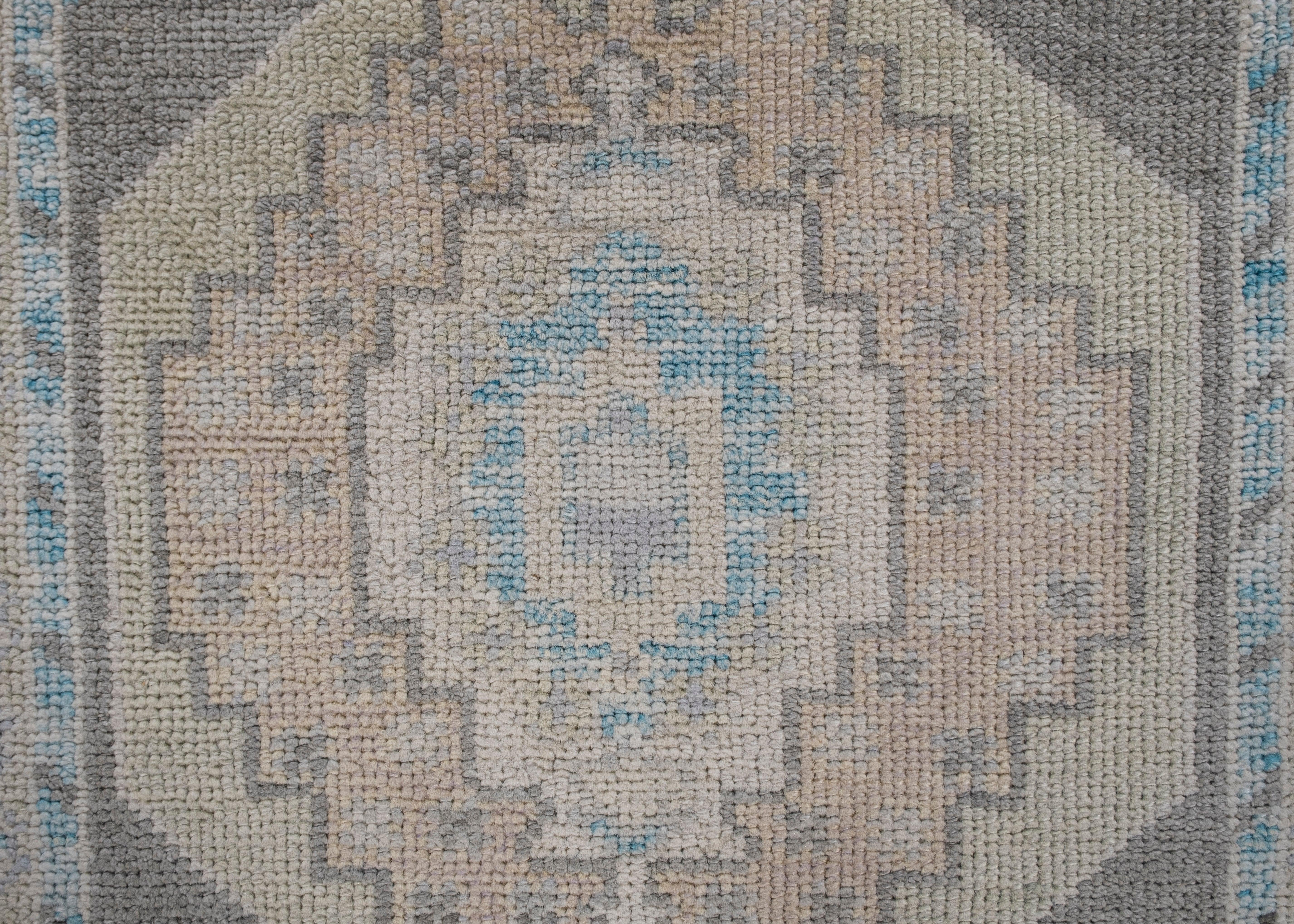 Oushak Rug Oriental Hand Knotted Turkish Oushak 3'1
