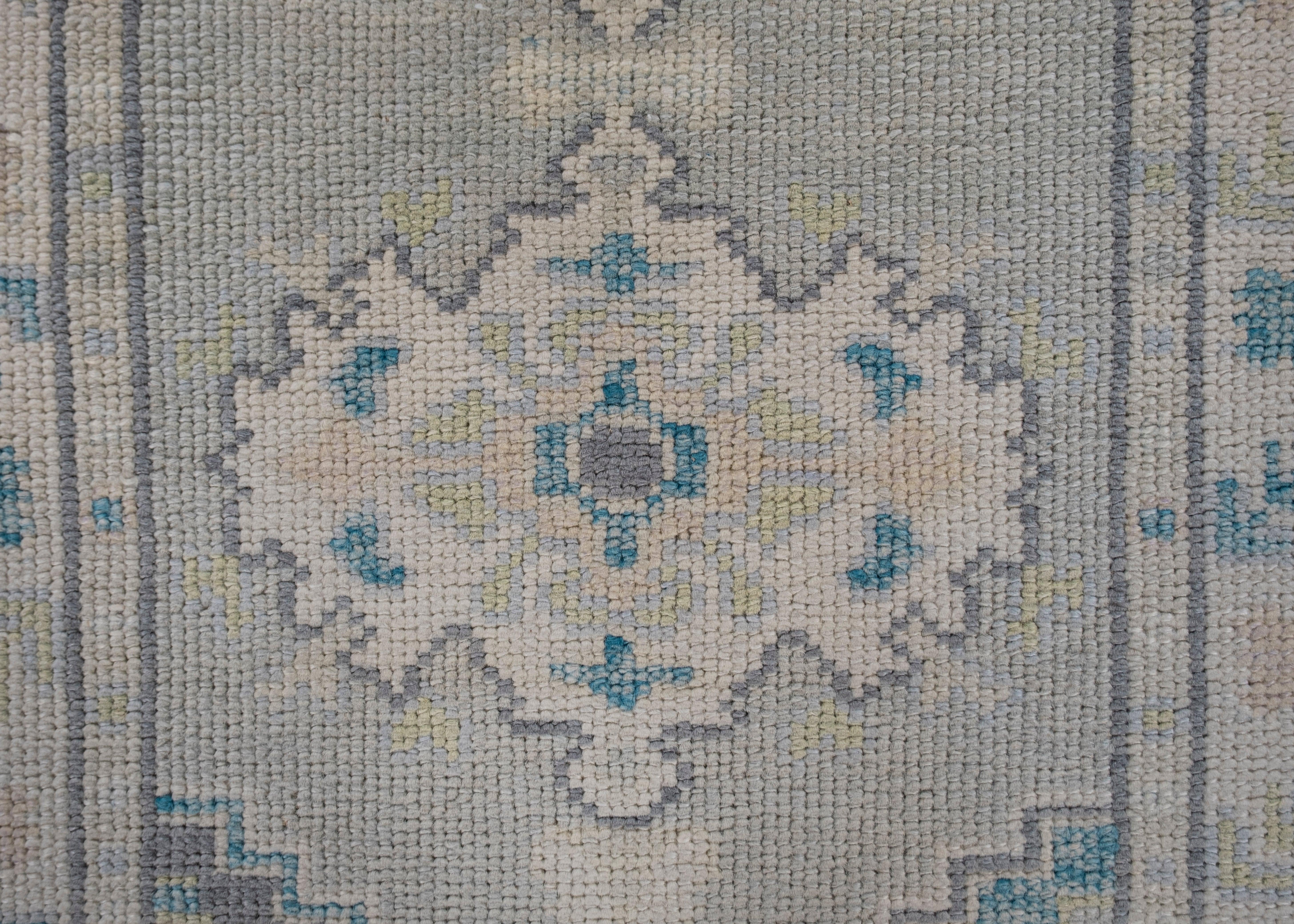 Oushak Rug Oriental Hand Knotted Turkish Oushak 2'9
