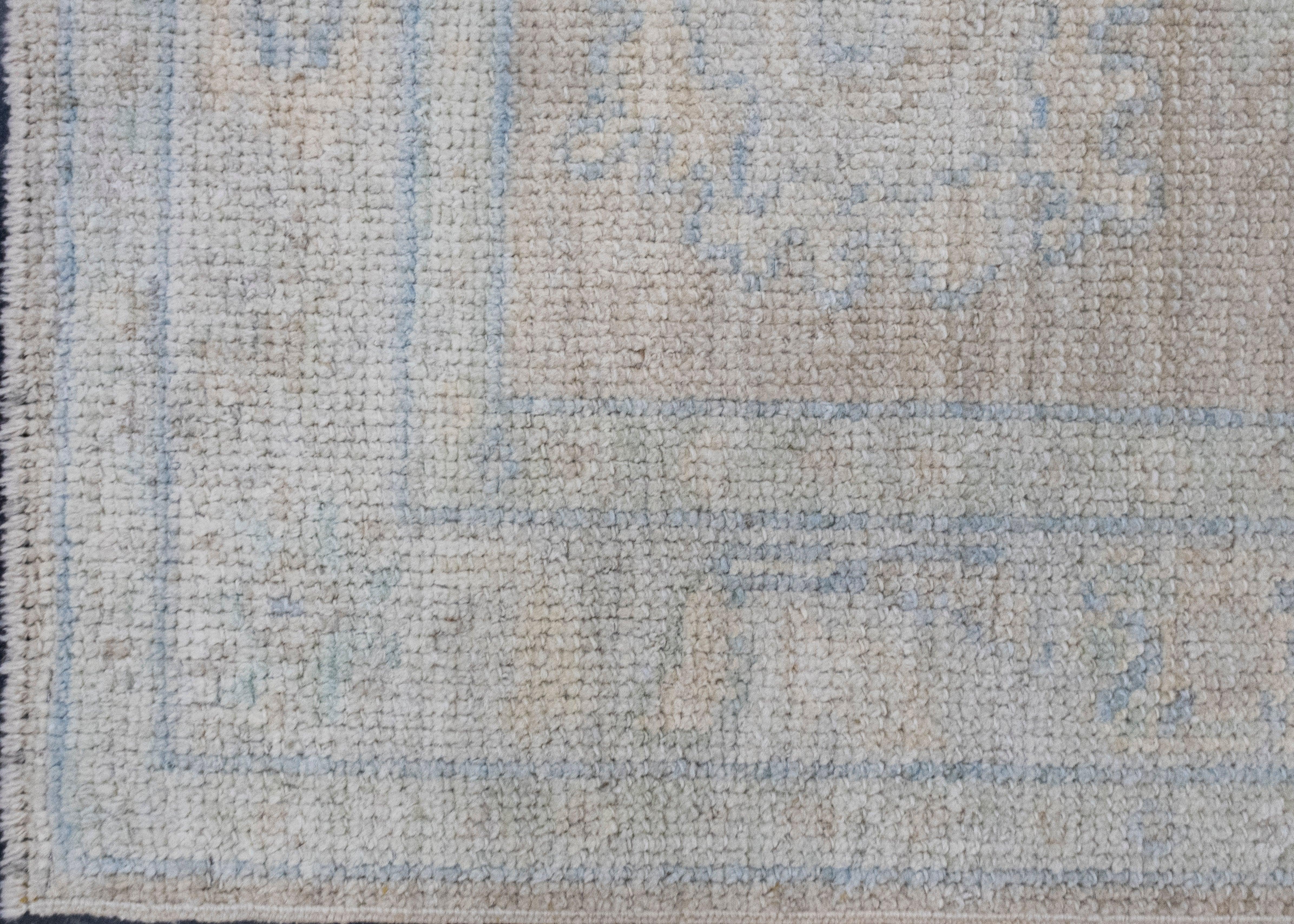 Hand-Knotted Turkish Oushak Rug 2'2
