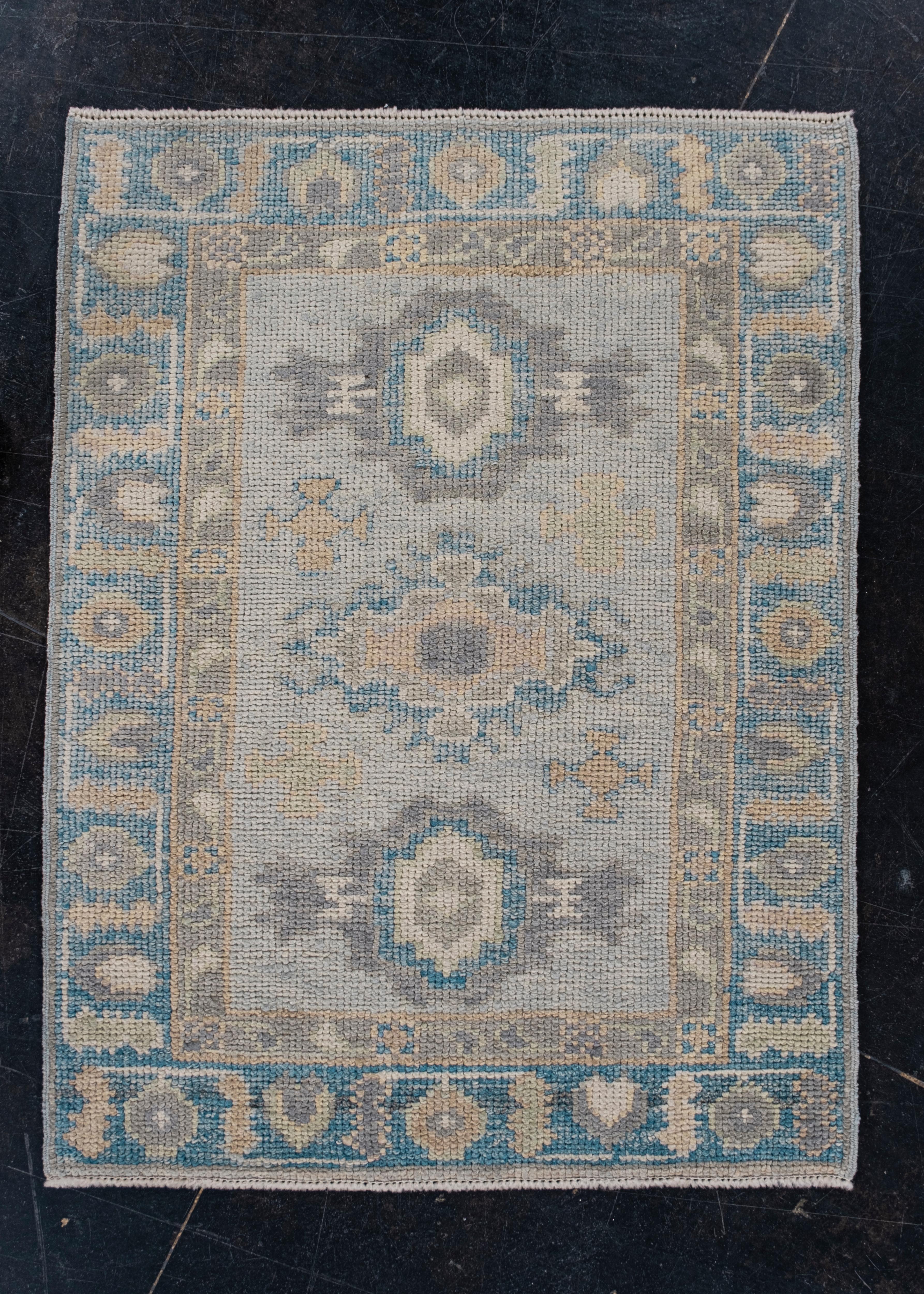 XXIe siècle et contemporain Tapis turc Oushak 2'3