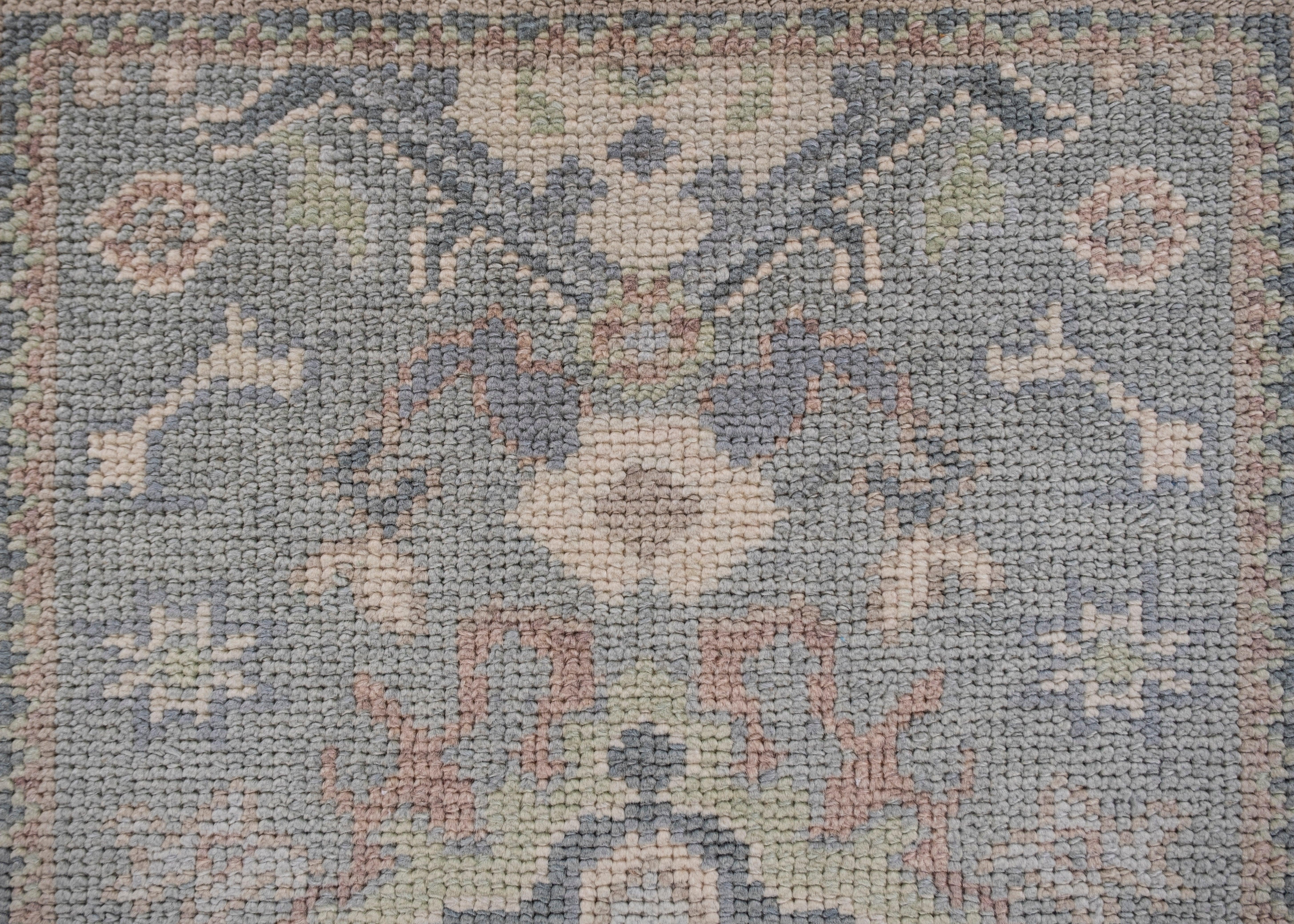 Oushak Rug Oriental Hand Knotted Turkish Oushak 5'1
