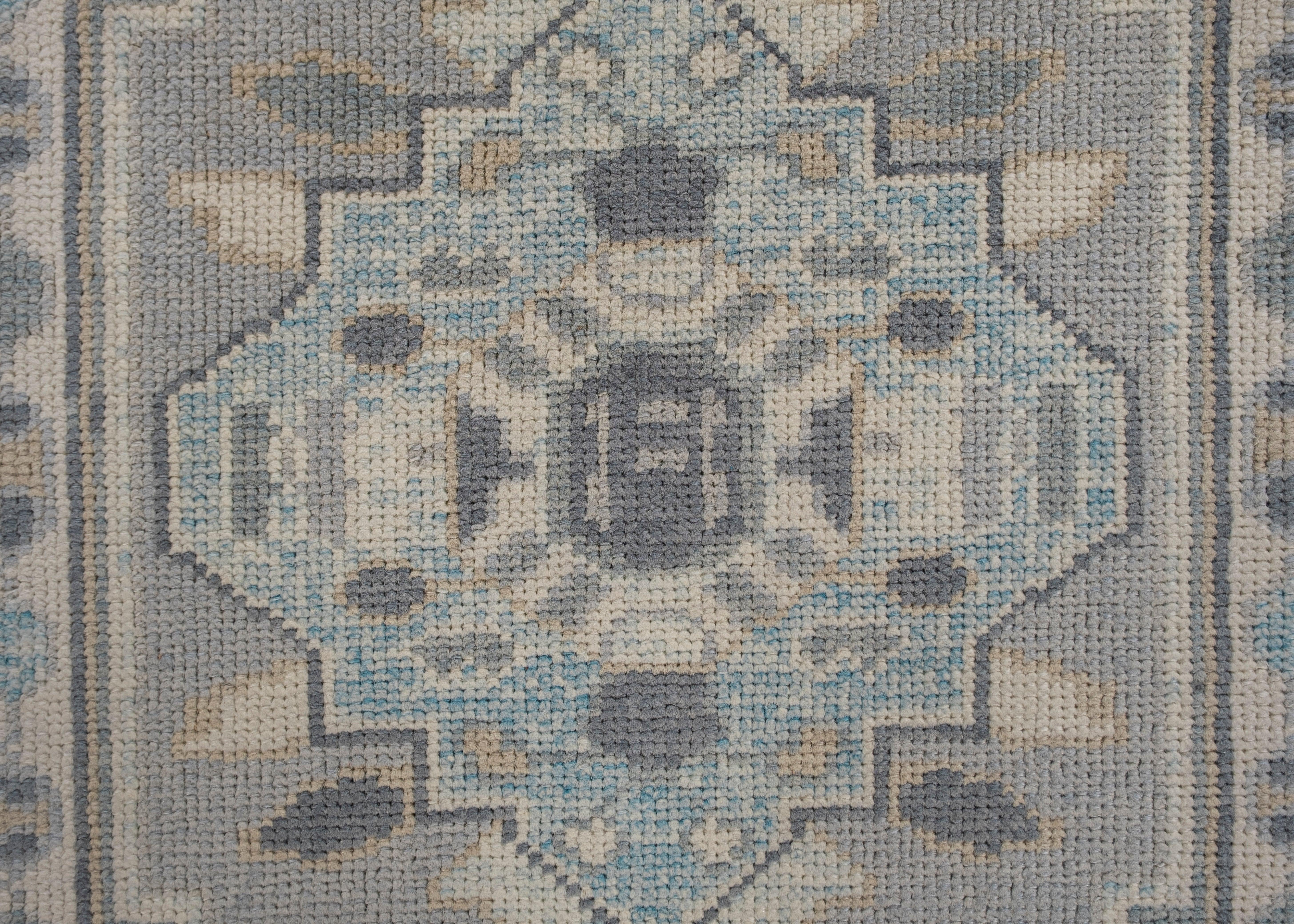 Oushak Rug Oriental Hand Knotted Turkish Oushak 4'1