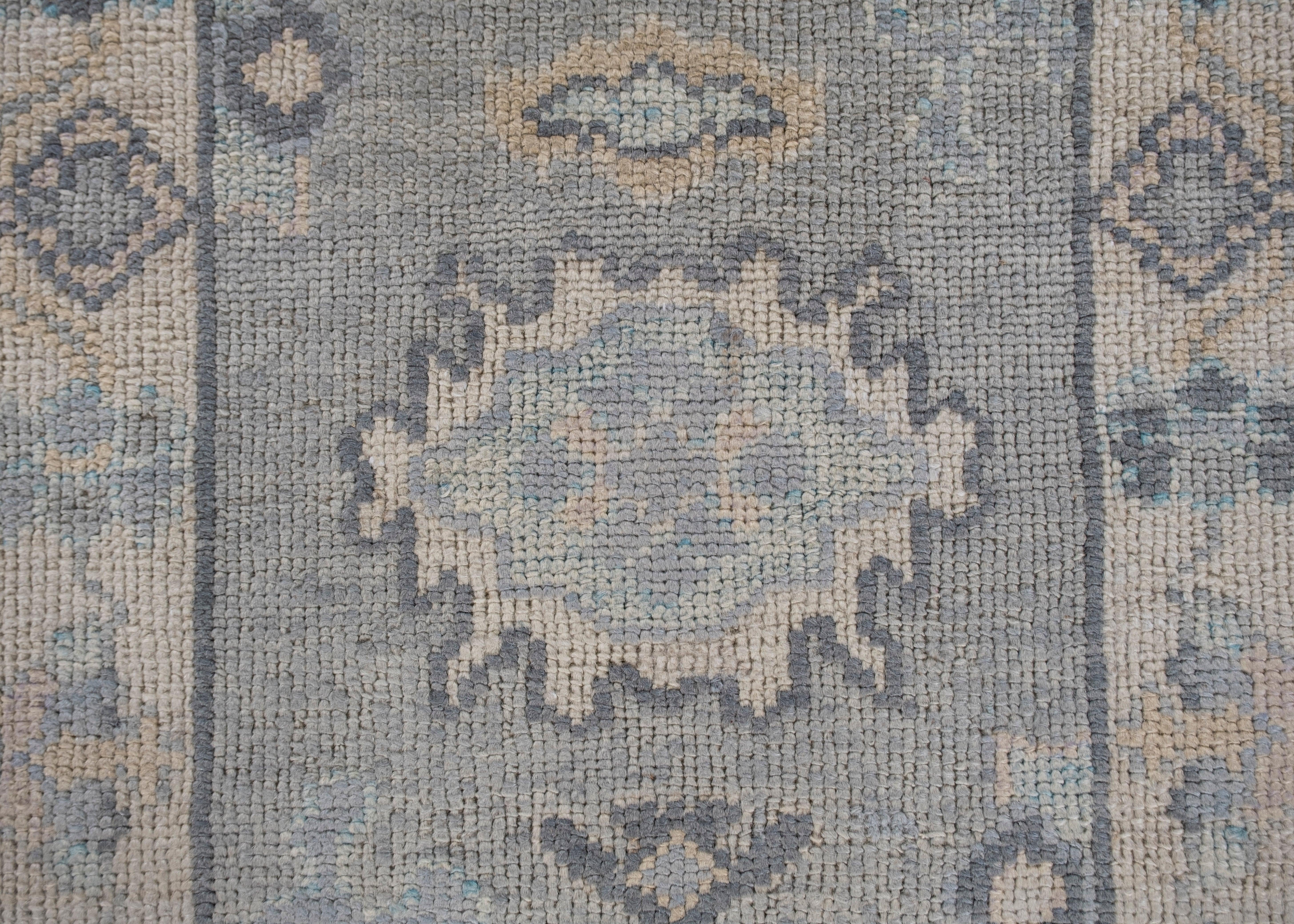 Hand-Knotted Turkish Oushak Rug 2'3