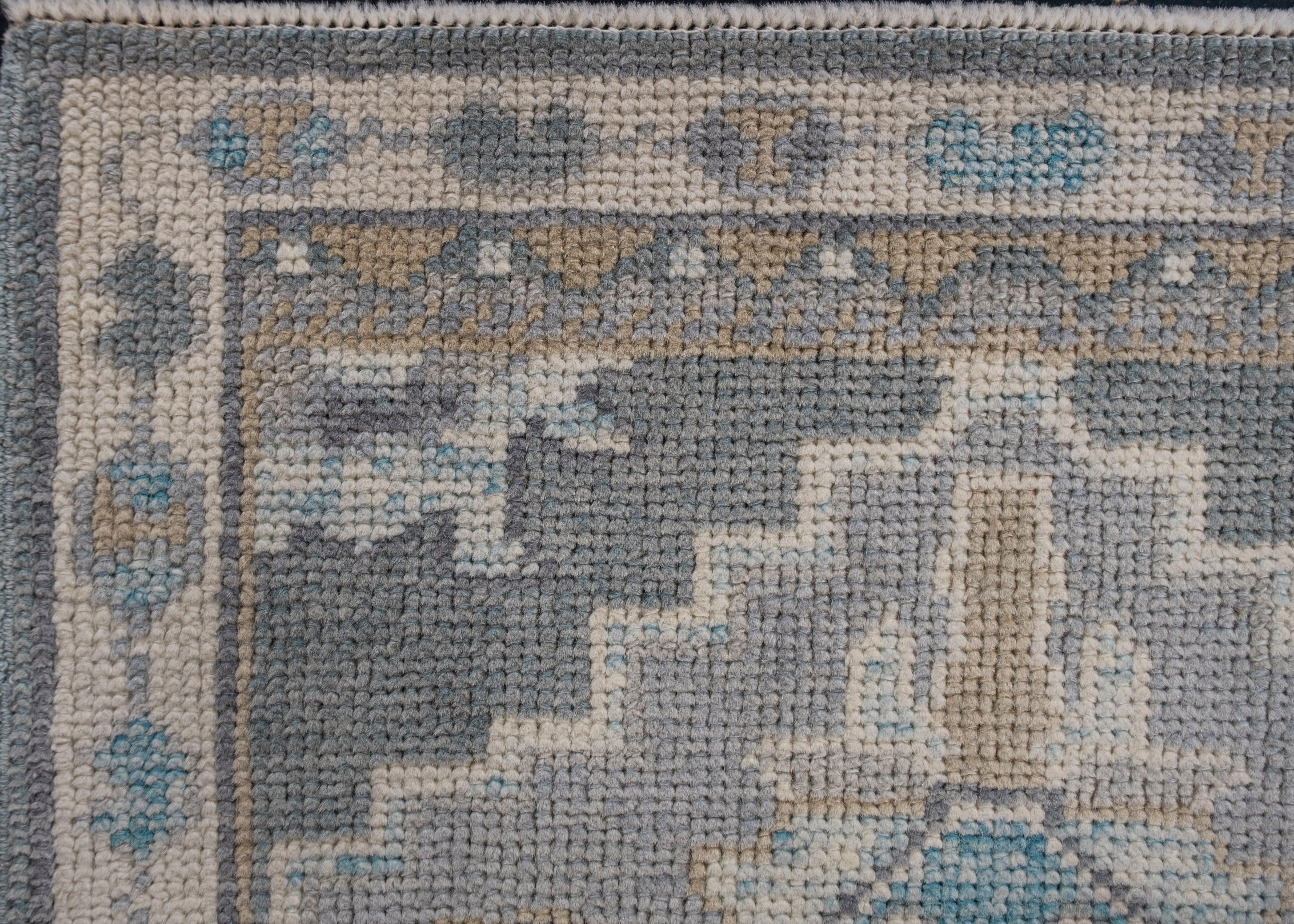 Oushak Rug Oriental Hand Knotted Turkish Oushak 4'1