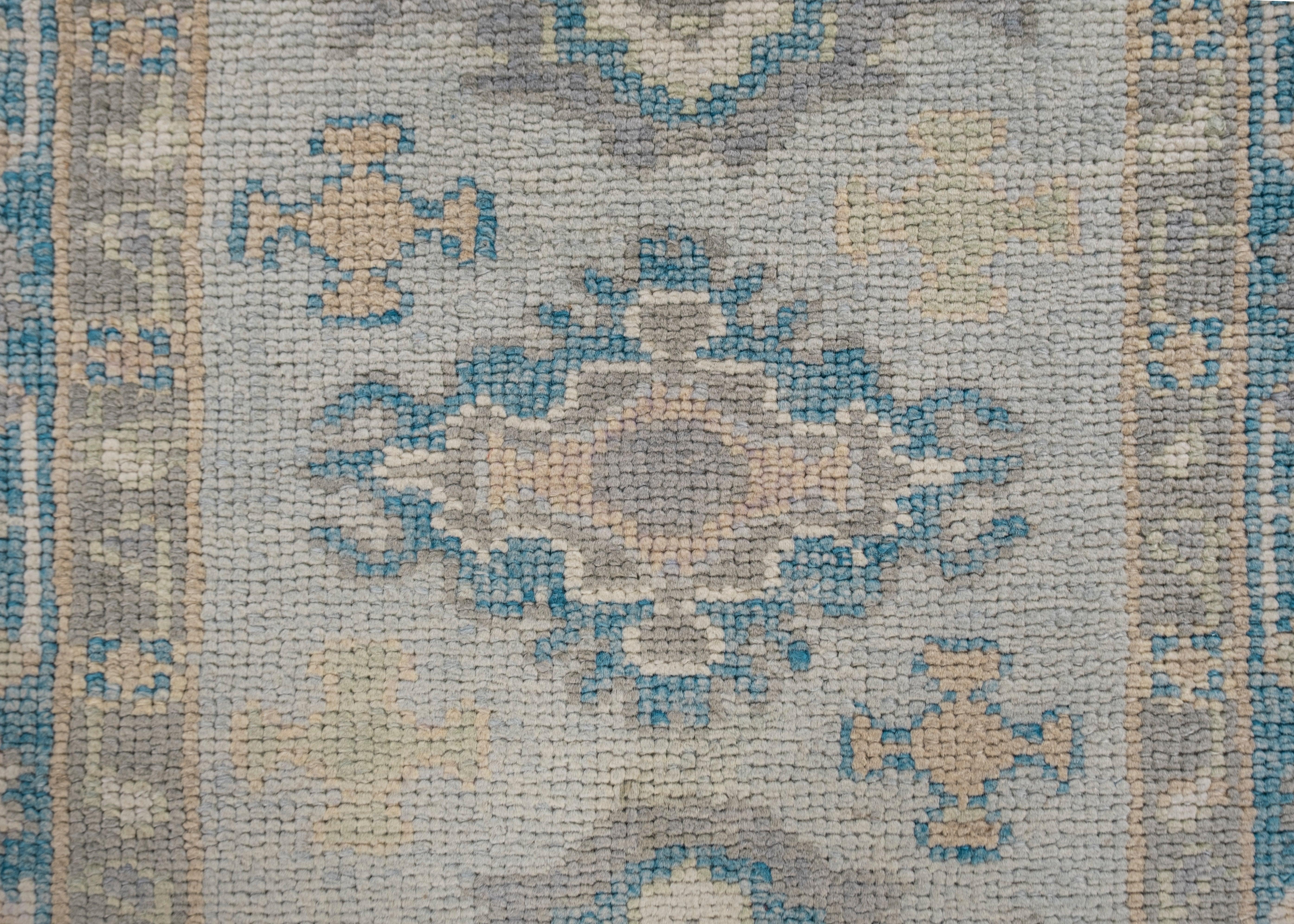 Oushak Rug Oriental Hand Knotted Turkish Oushak 2'11