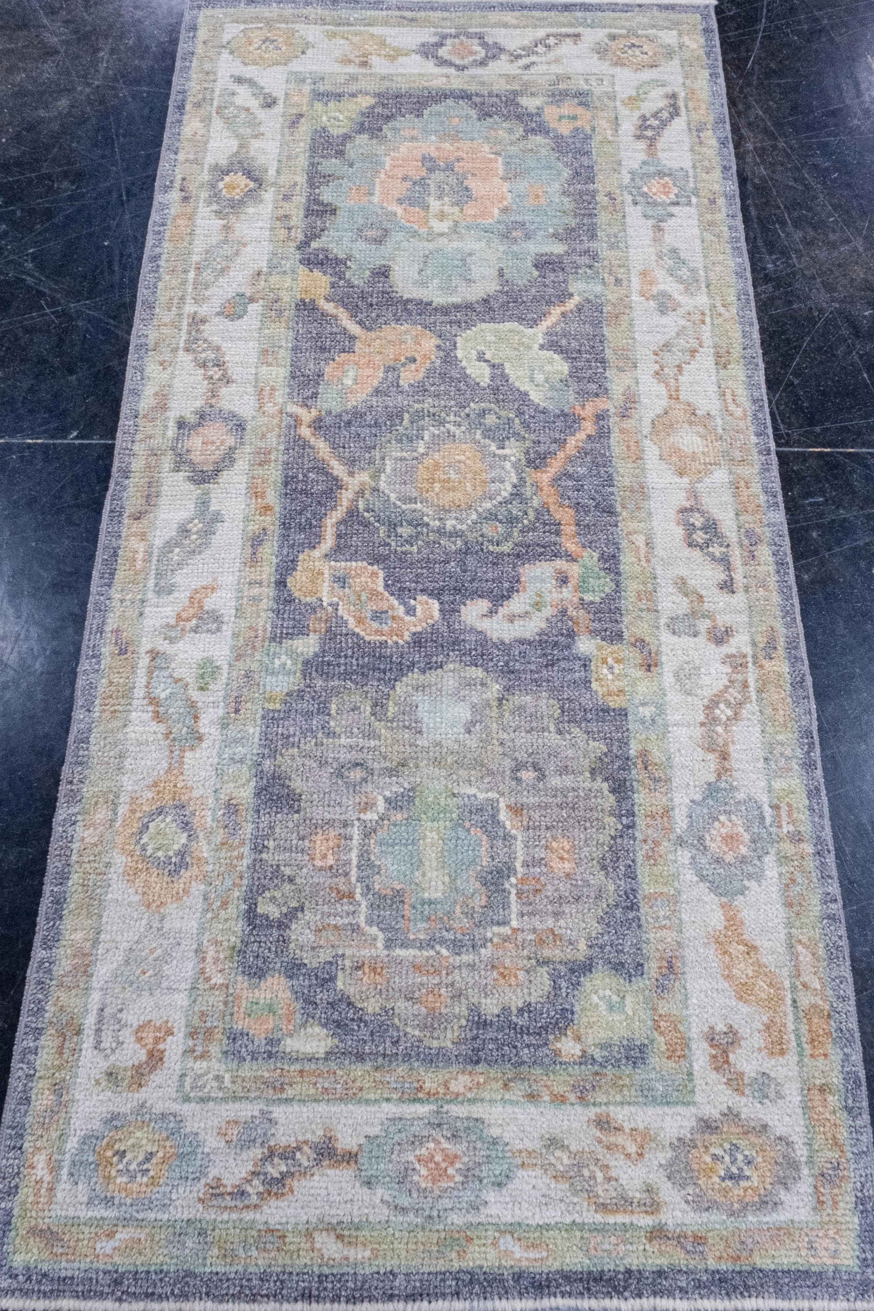 Turkish Oushak Rug 2'4