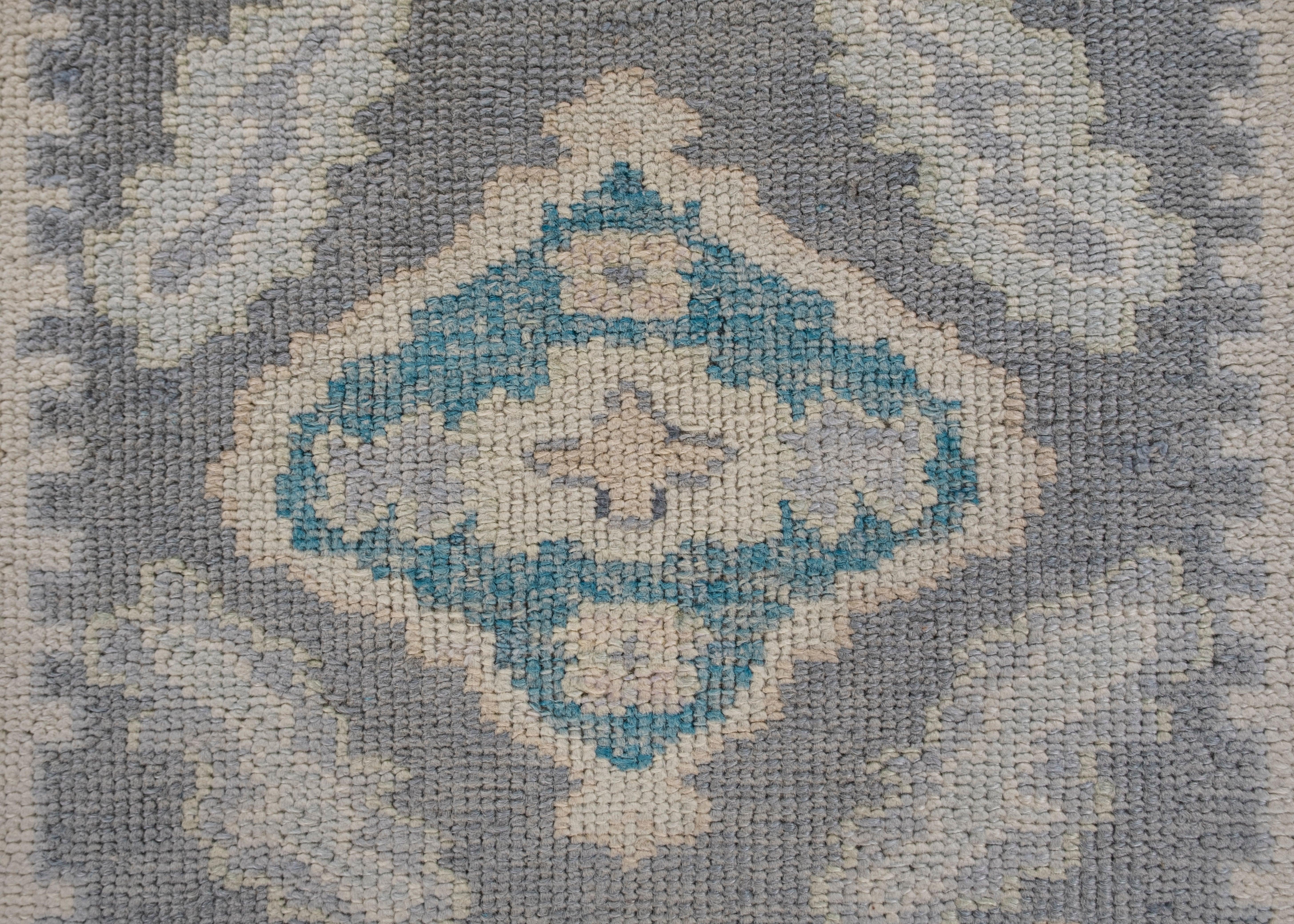 Oushak Rug Oriental Hand Knotted Turkish Oushak 4'1