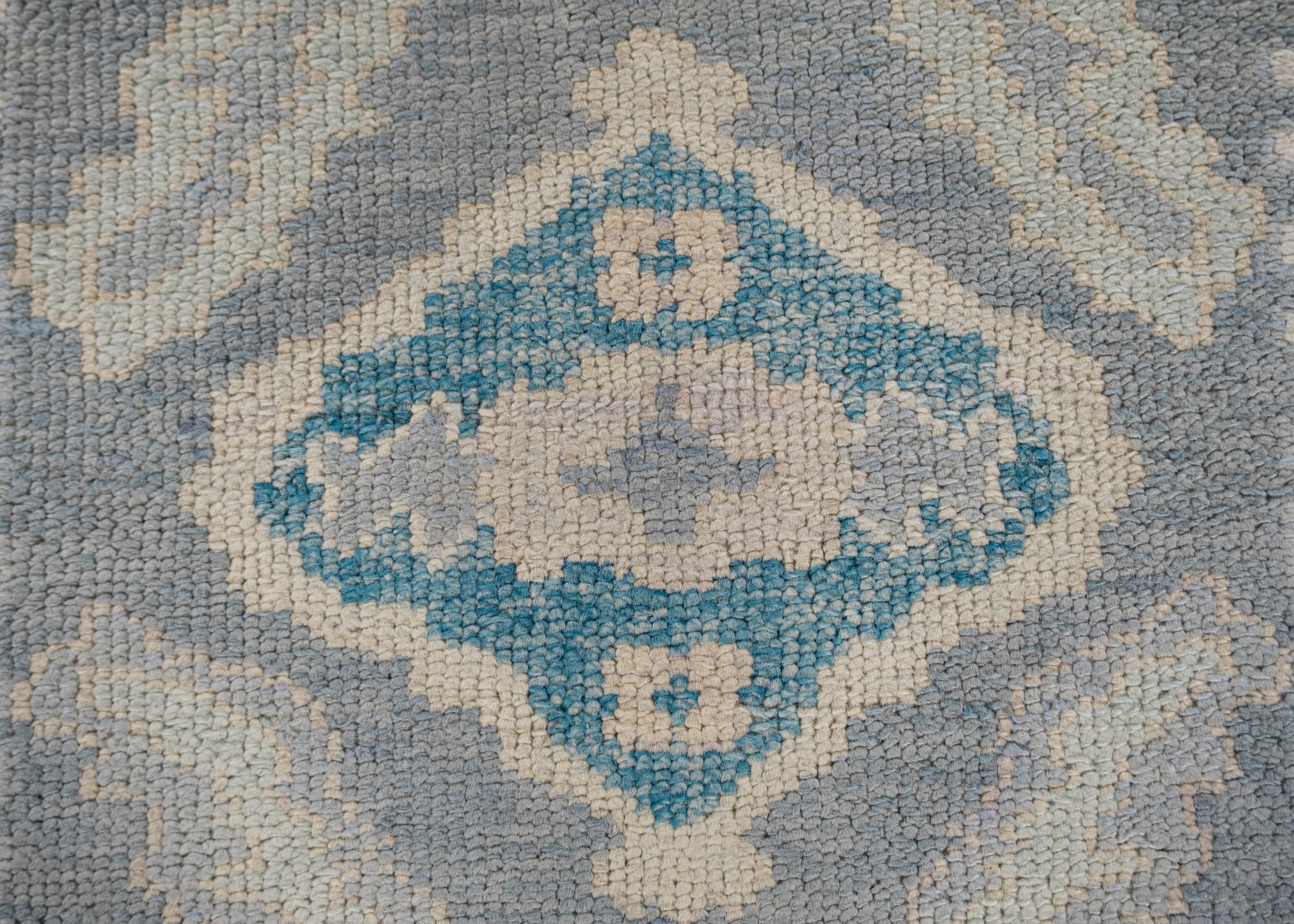Oushak Rug Oriental Hand Knotted Turkish Oushak 4'6
