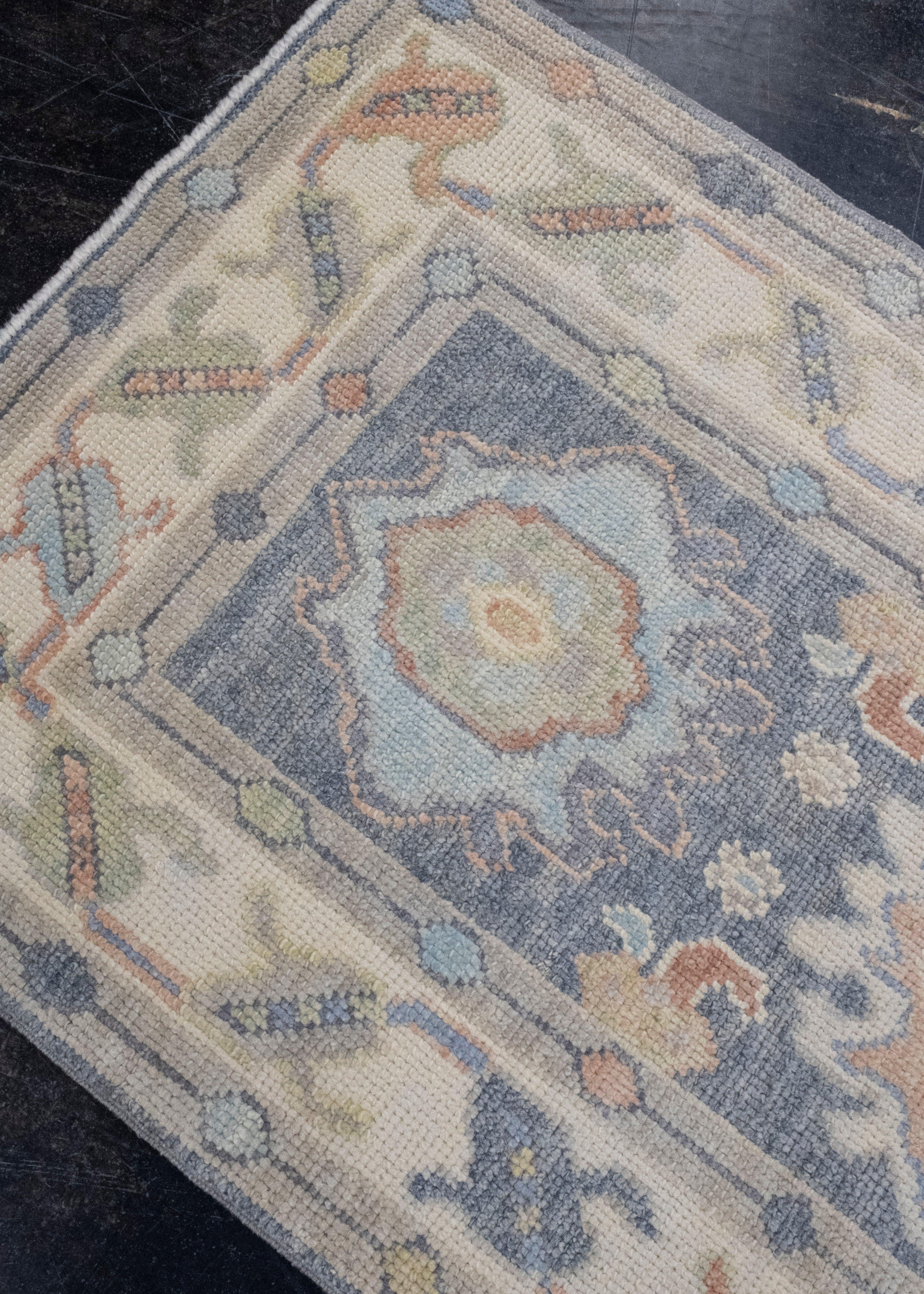 Wool Turkish Oushak Rug 2'5